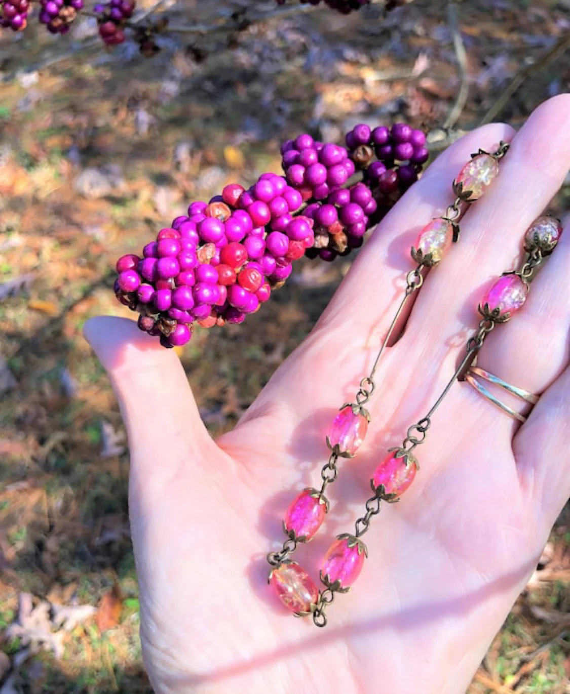 30s Watermelon Czech Glass Necklace - Image 3