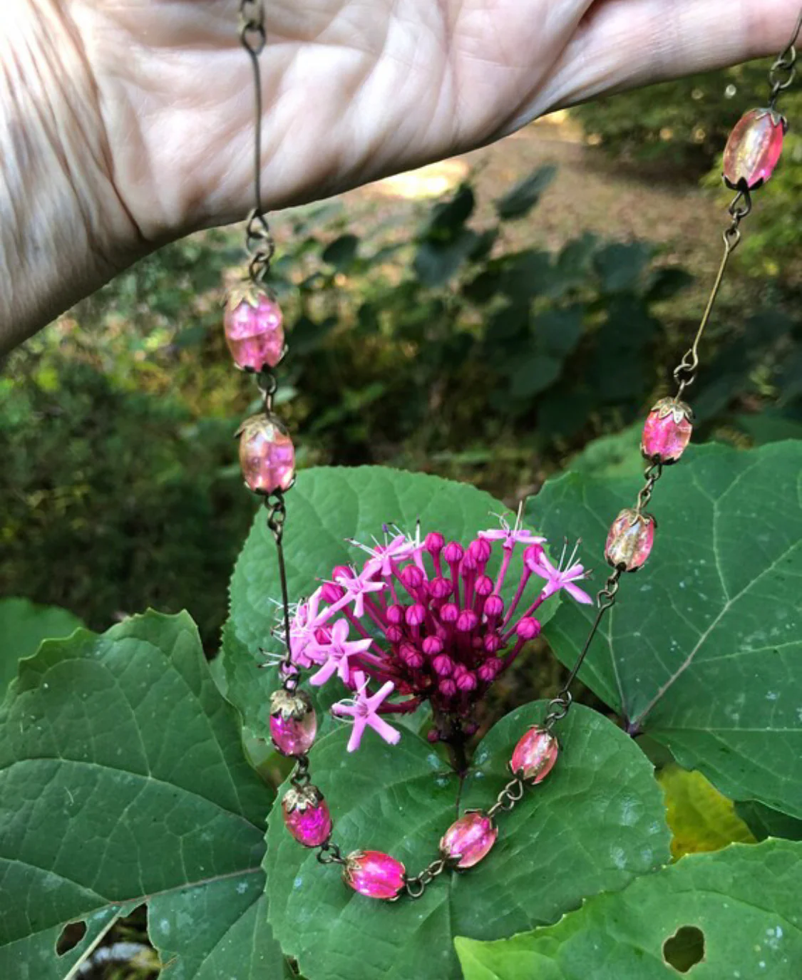 30s Watermelon Czech Glass Necklace - Image 4