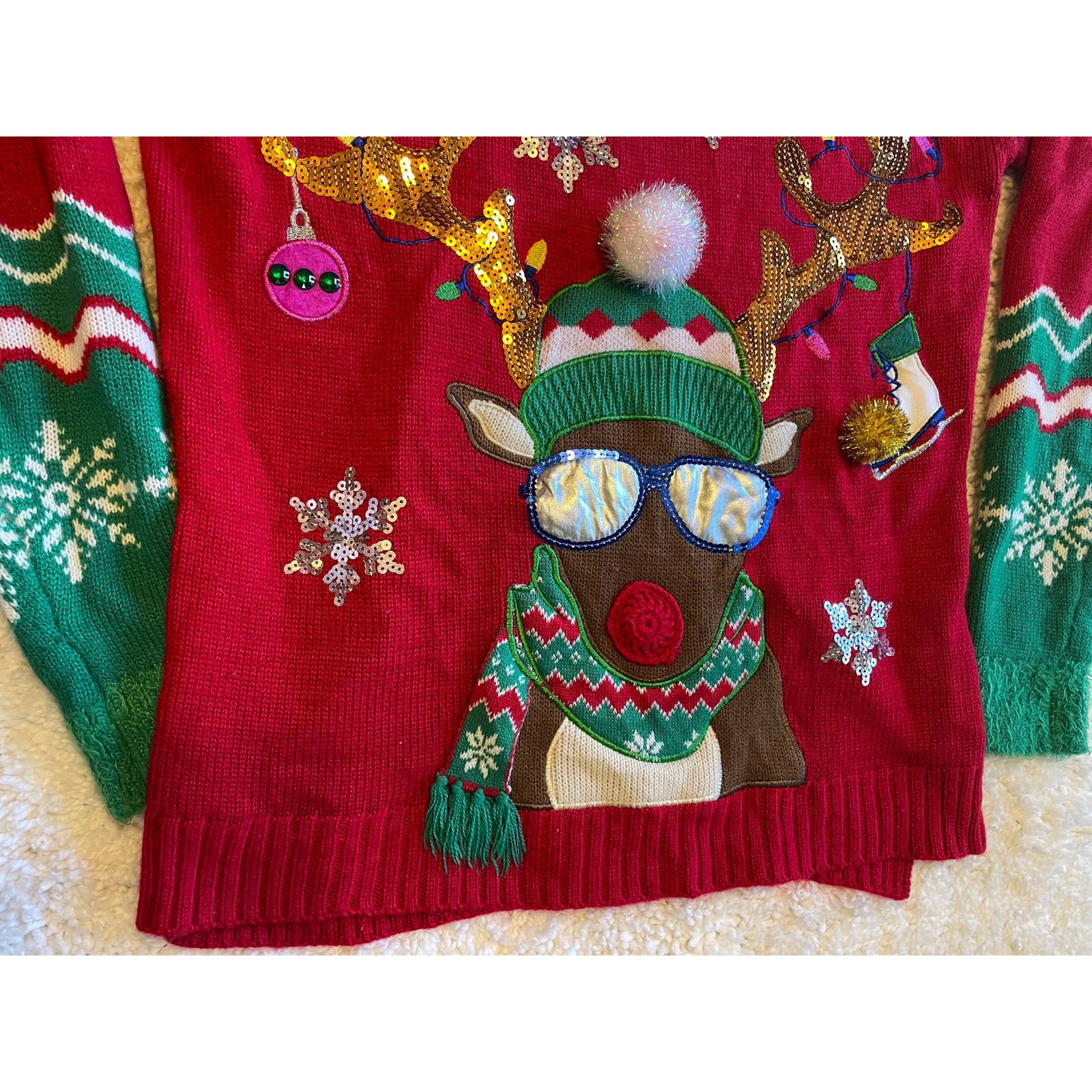 33 Degrees Ugly Christmas Sweater Sz S Measurements In Picture by 33 degrees - Image 3