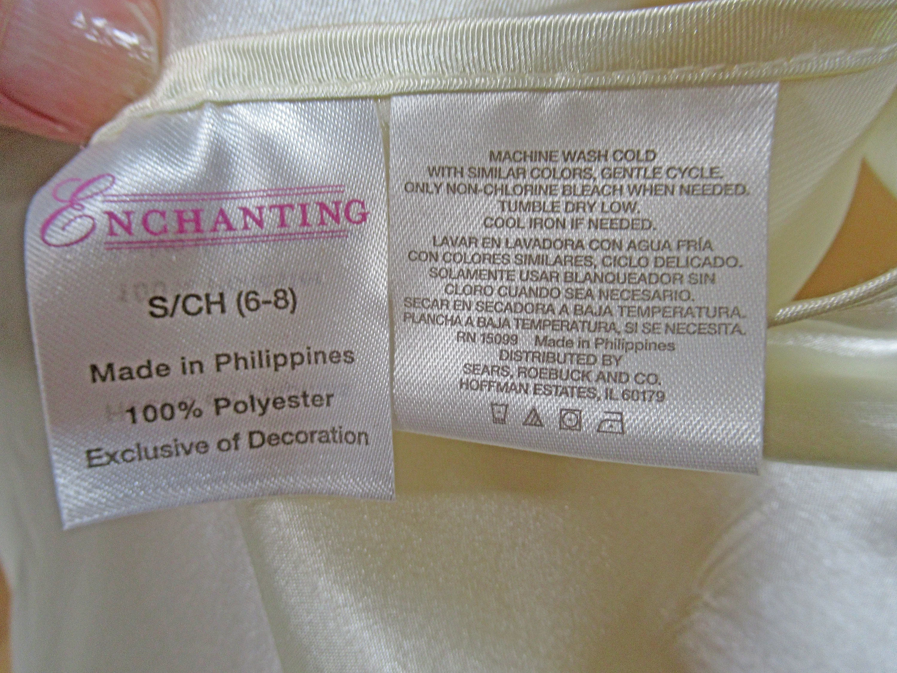 34 Bust Enchanting Camisole Paper Hang Tag Never Worn, White Polyester Sleeveless, Low Cut Lace Neck Pullover, Made In Philippines, Vtg - Image 3