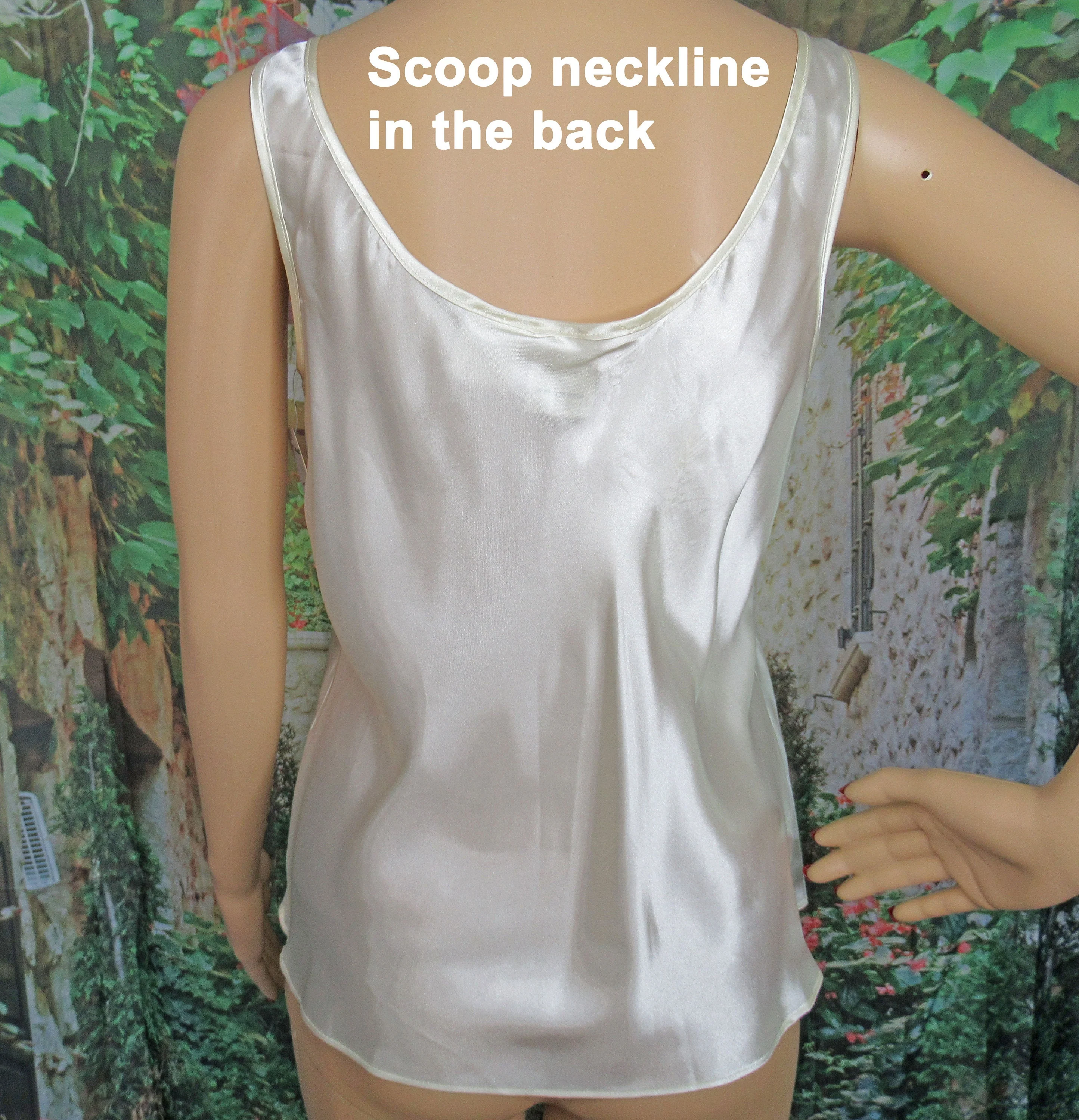 34 Bust Enchanting Camisole Paper Hang Tag Never Worn, White Polyester Sleeveless, Low Cut Lace Neck Pullover, Made In Philippines, Vtg - Image 9