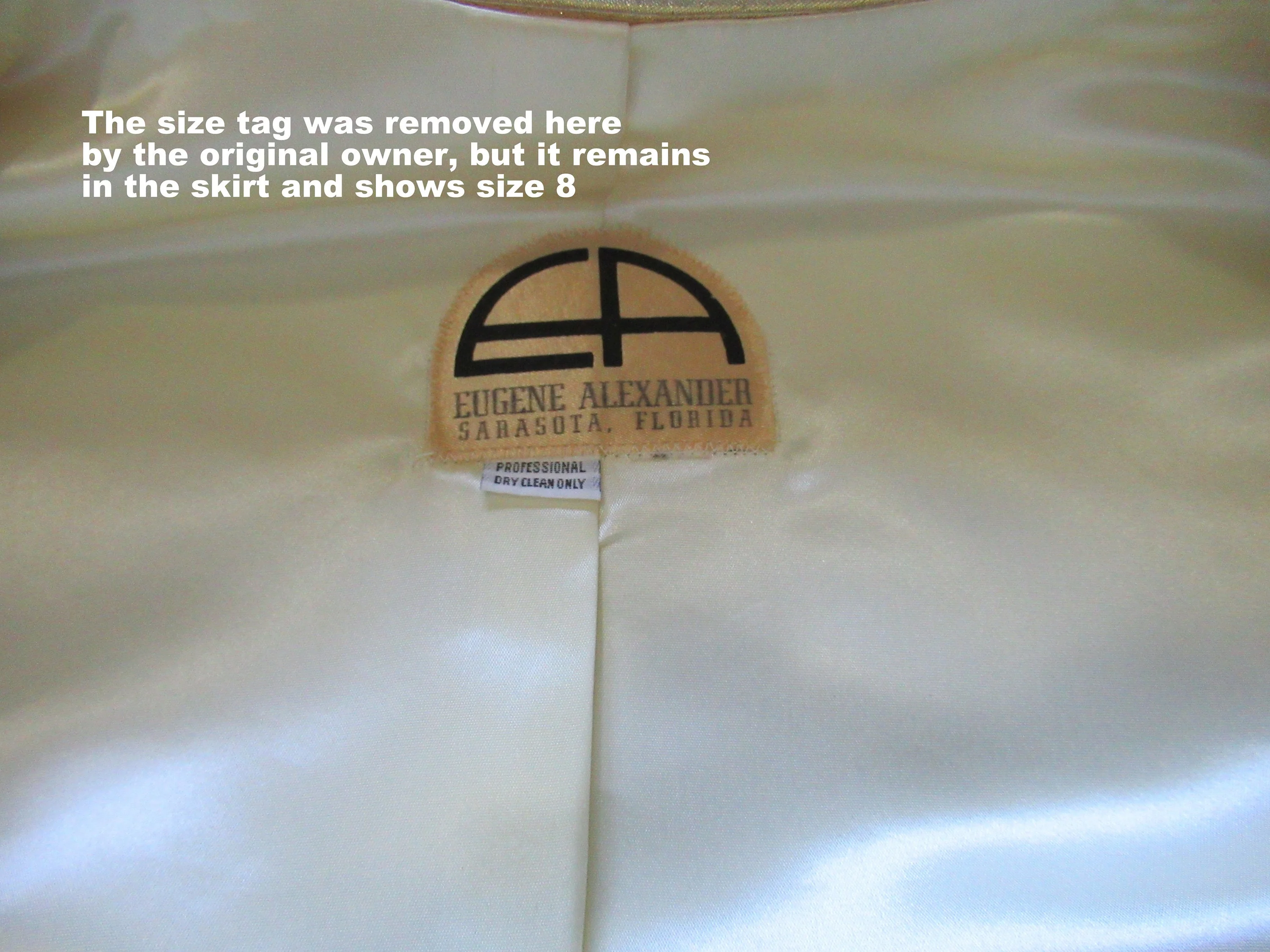 37 Bust Suit Skirt and Blazer Raw Silk Cream Gorgeous Copper/gold Quilted Trim Pencil Skirt 27 Inch Waist Made In Usa by Eugene Alexander - Image 10