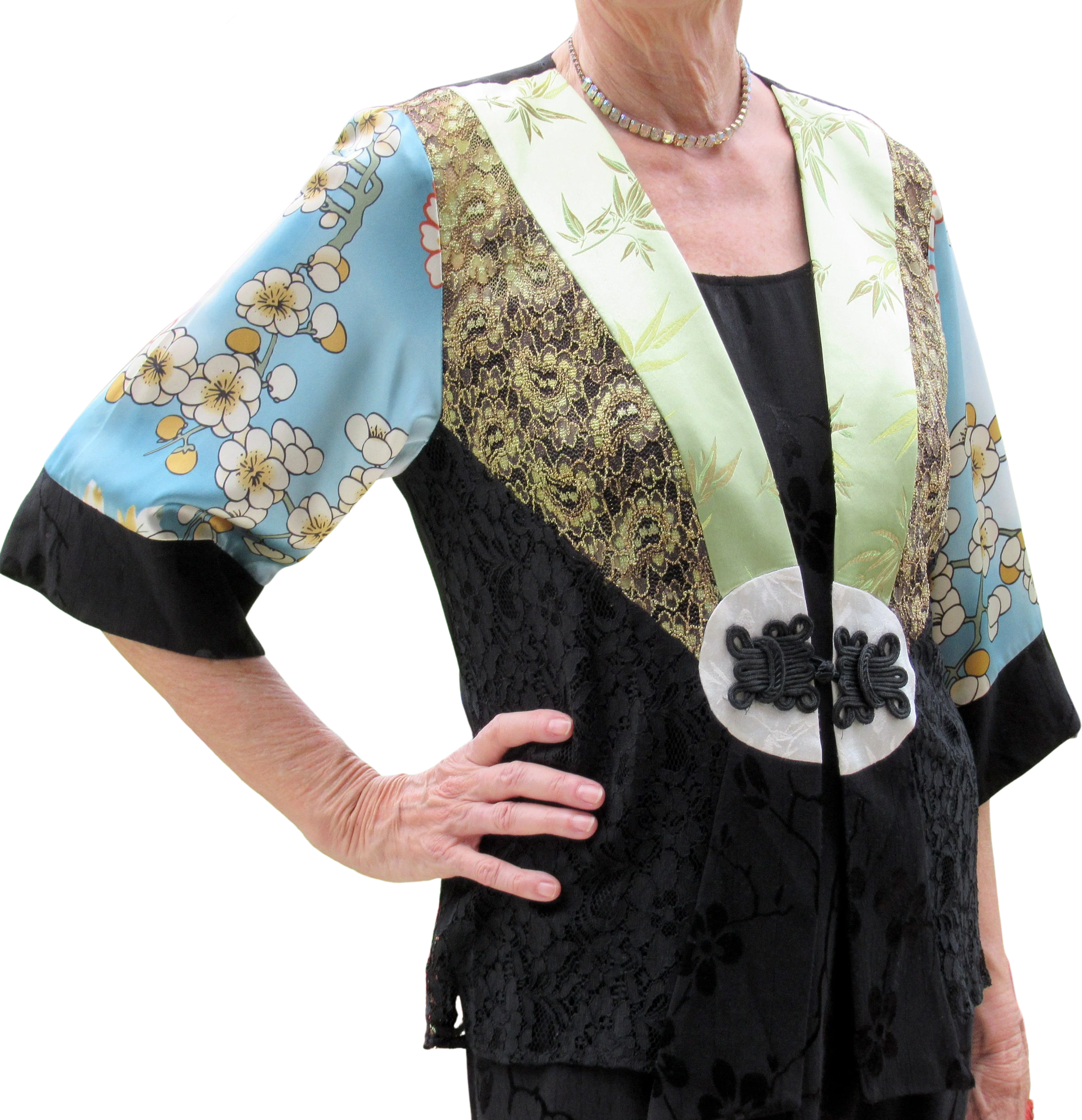 38 Bust Dress and Robe Blazer Original Paper Tag, Sleeveless Long Dress, Black/blue, Spencer Alexis Chic Unworn 2-Pieces, Made Usa,