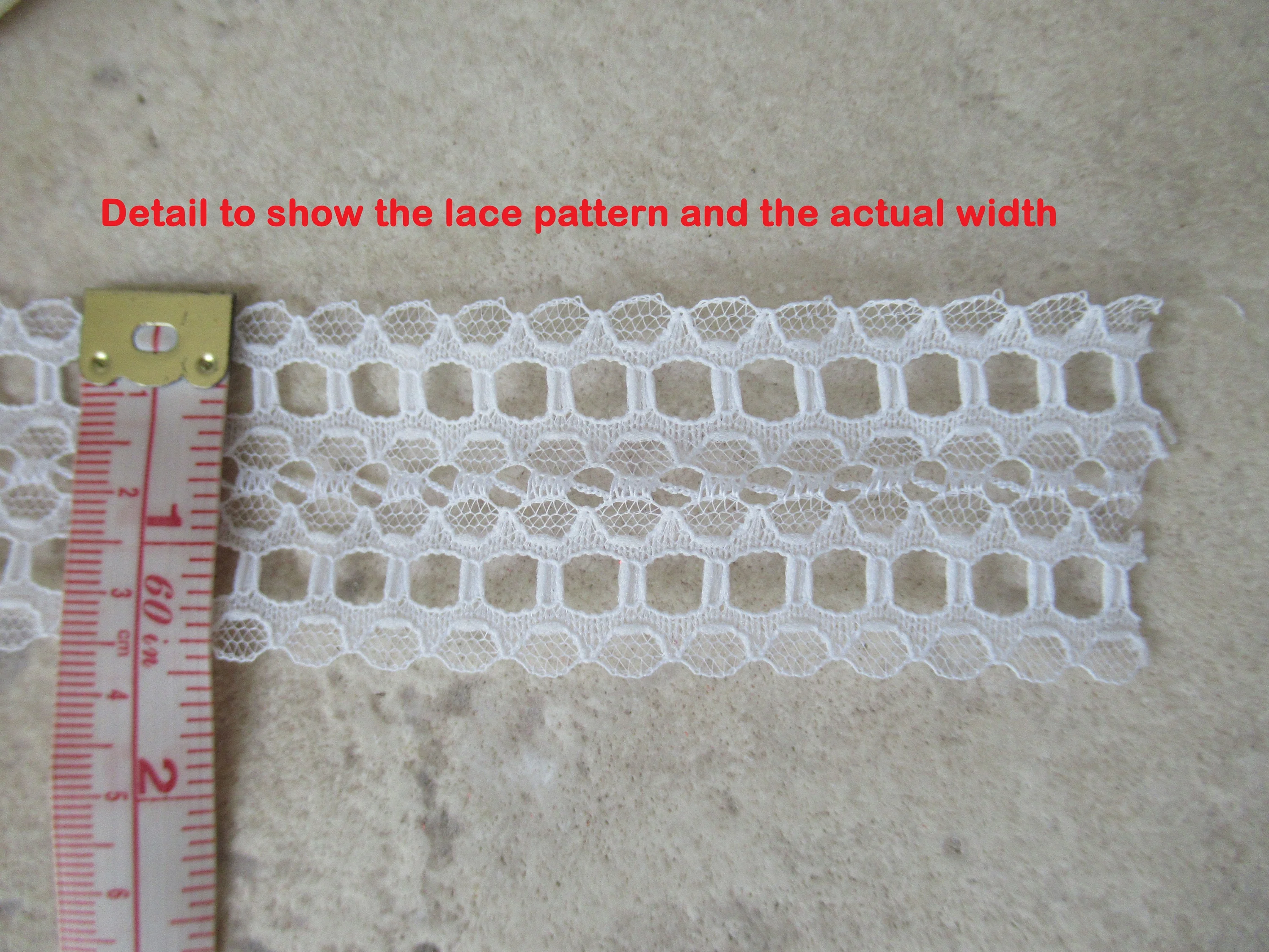 4 Yards Sheer Lace 1. 25 Inch Wide Trim 1 Continuous Piece Classic White Flat Floral Double Row Lace Use for Trims Dresses Crafts Vtg - Image 7