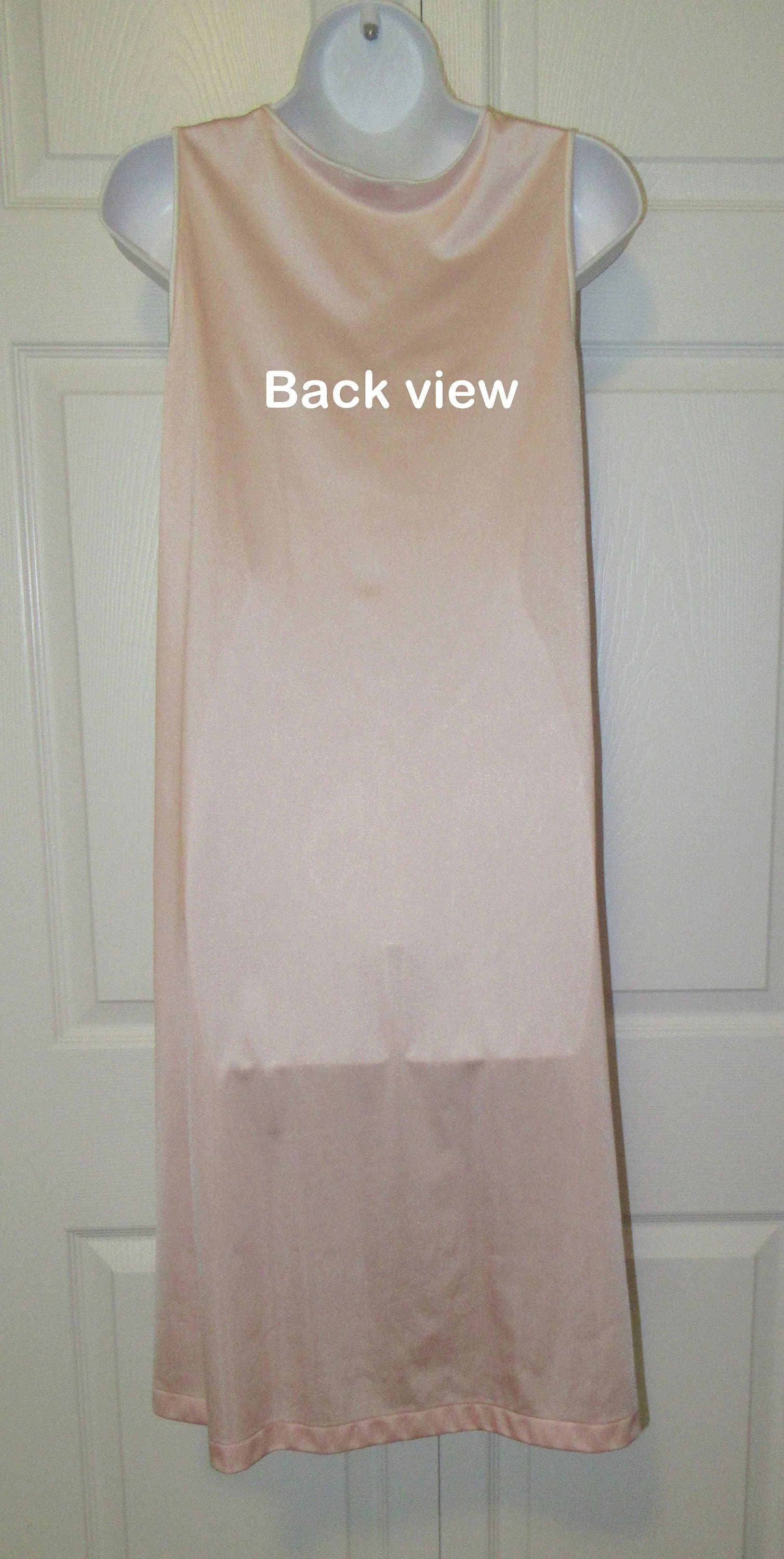 40 Bust Nightgown Embroidery Trim Yoke Knee Length, Pastel Pink Nylon Vintage Sz Med, Sleeveless, A-Line Classic, Made In Usa by Vanity Fair - Image 10