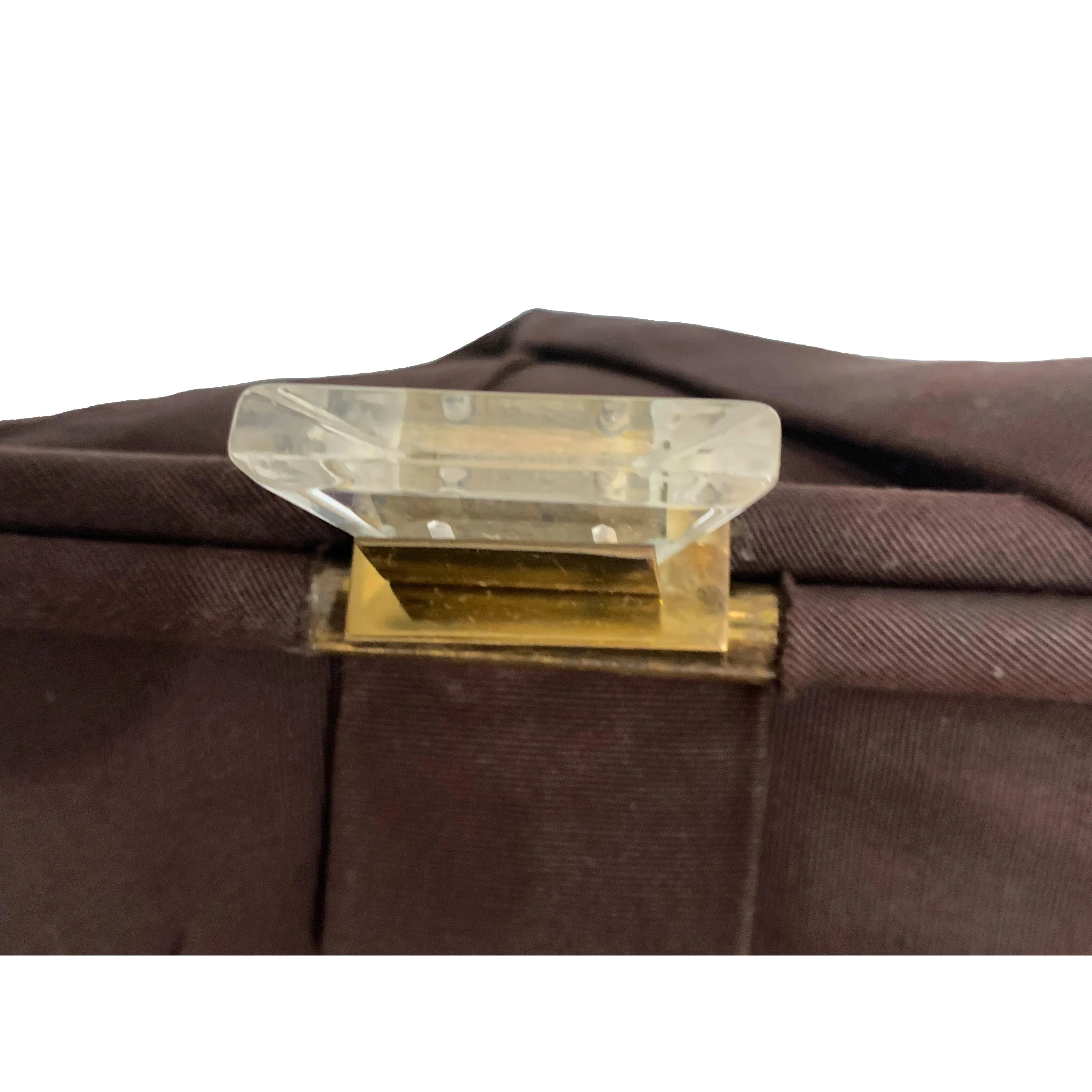 40s 40s French Poplin Evening Bag With Lucite Clasp - Image 3