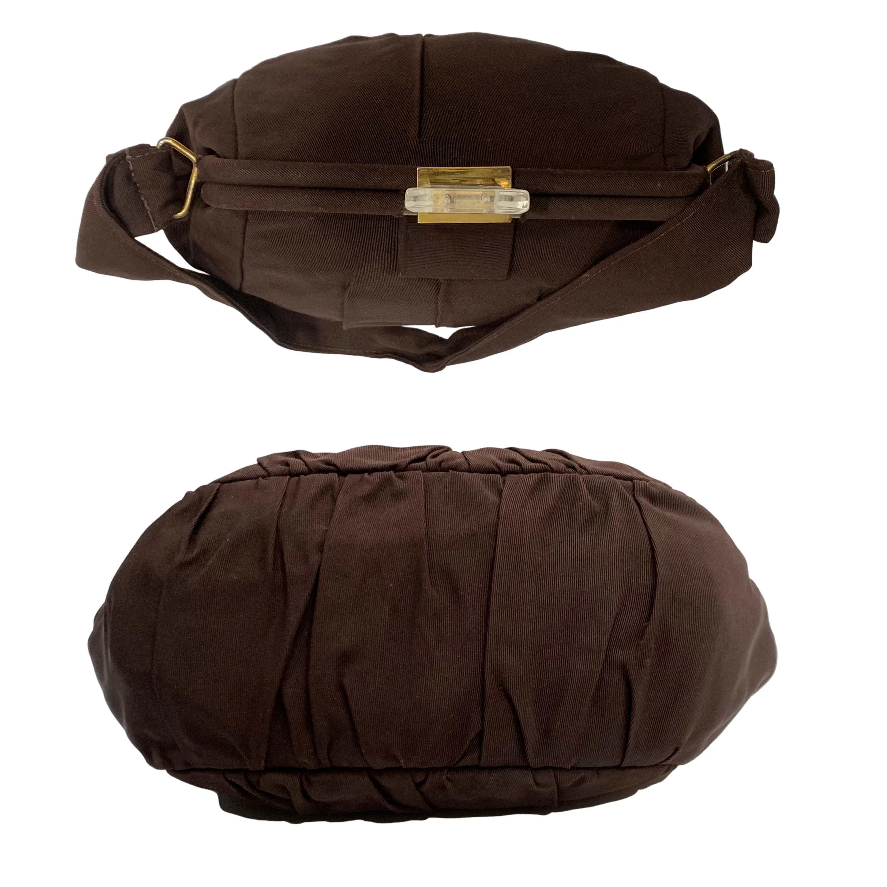 40s 40s French Poplin Evening Bag With Lucite Clasp - Image 5