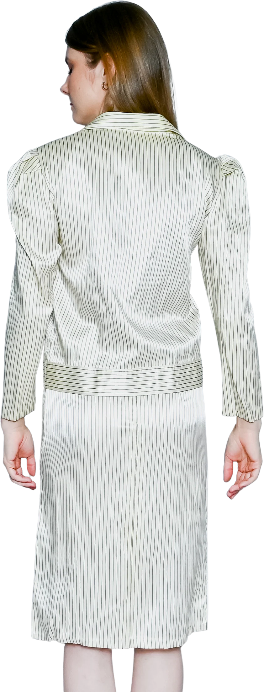 40s 40s Striped Silk Suit Set By Anna Paola - Image 2