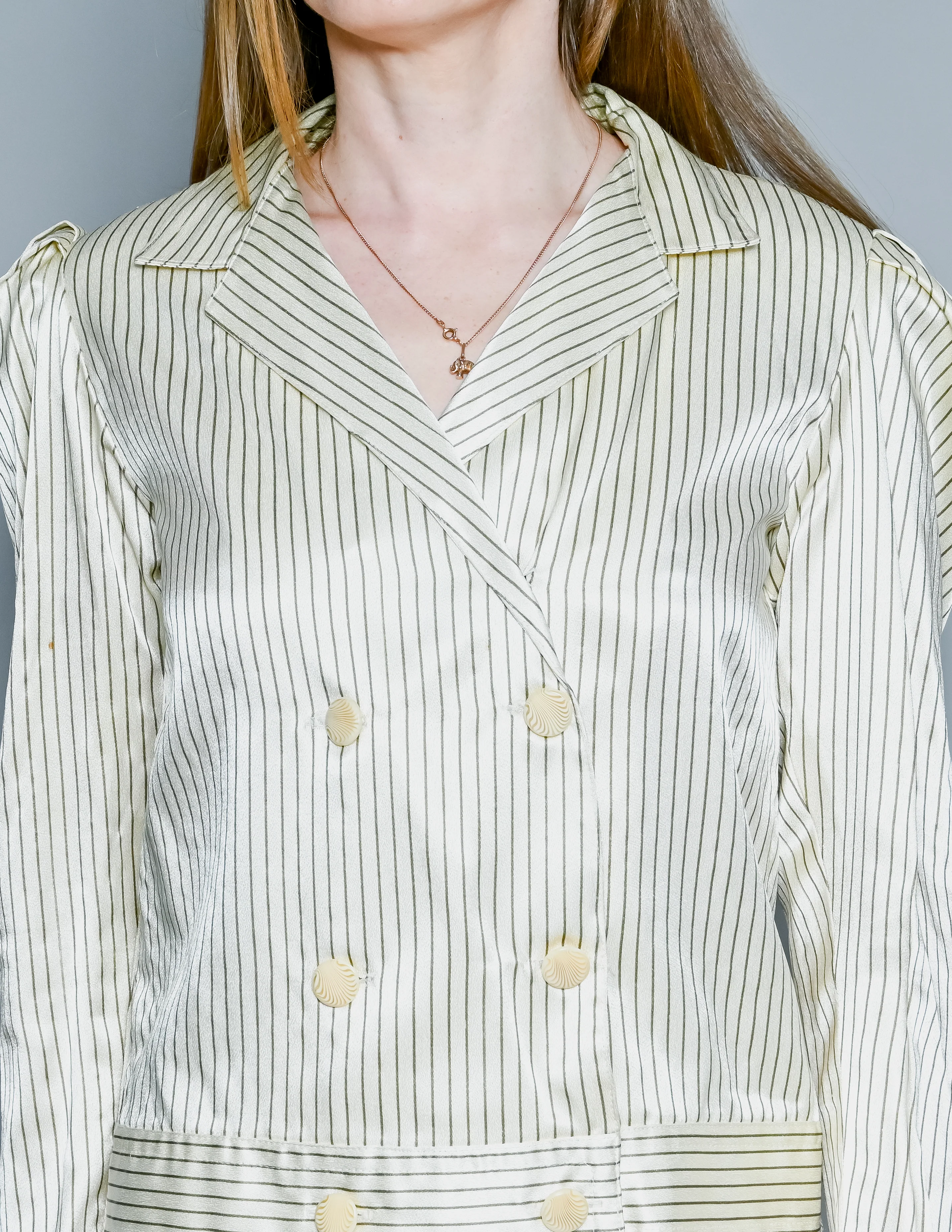 40s 40s Striped Silk Suit Set By Anna Paola - Image 6