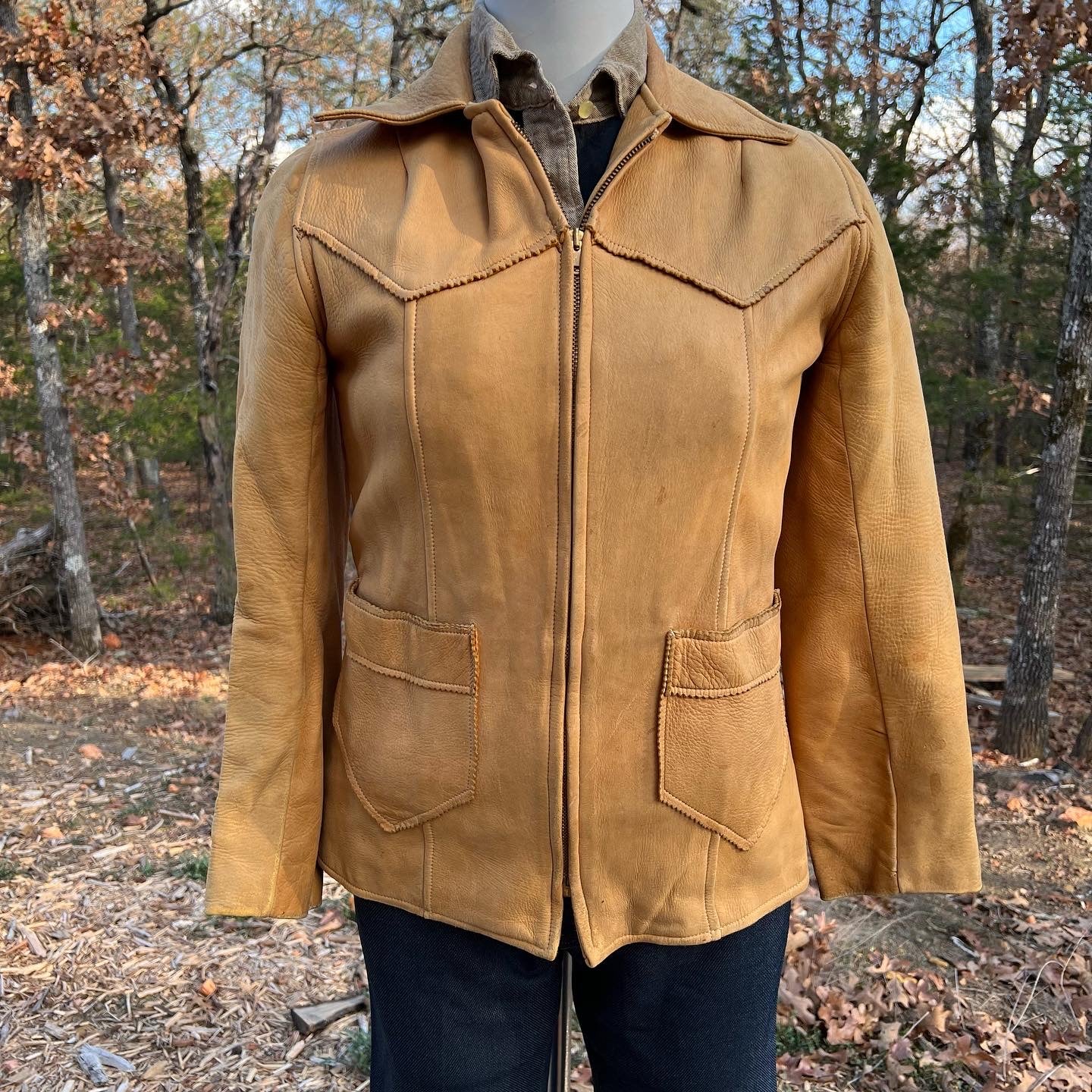 40s/50s 40s 50s Buckskin Leather Jacket By Pueblo Fur Company - Image 3