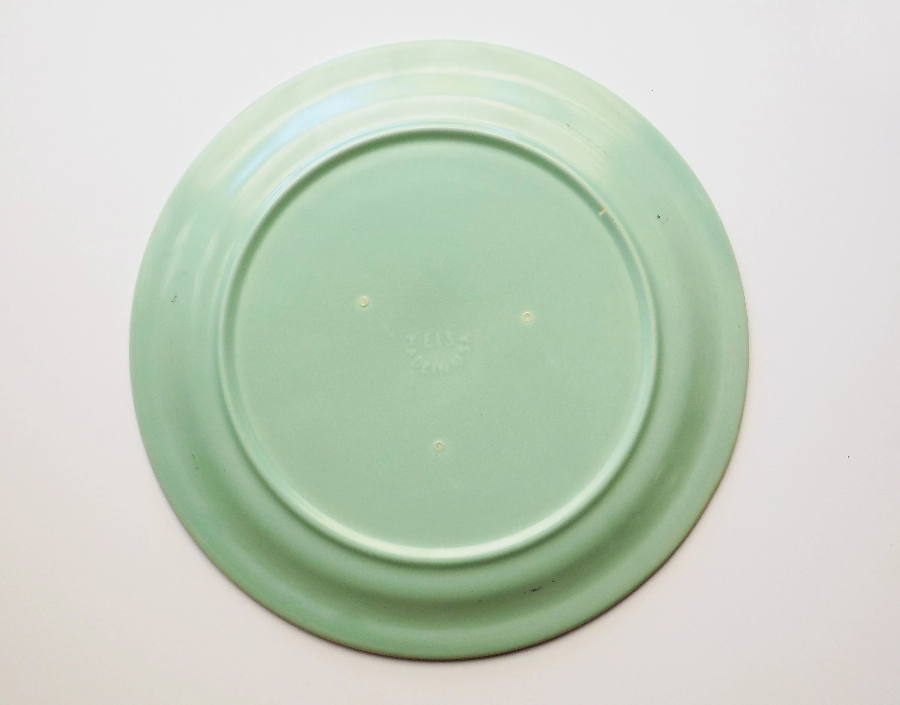 40s-50s Aqua Chop Plate Platter Atomic Made In The Usa Circular Mcm Serving Party Platter - Image 2