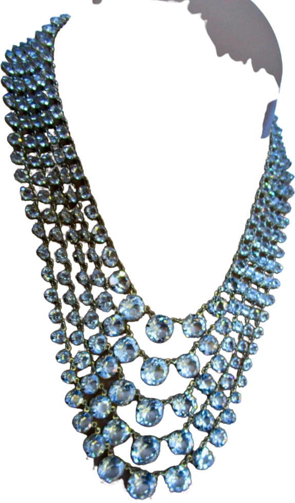 40s/50s Art Deco 5-strand Crystal Riviere Necklace - Image 5