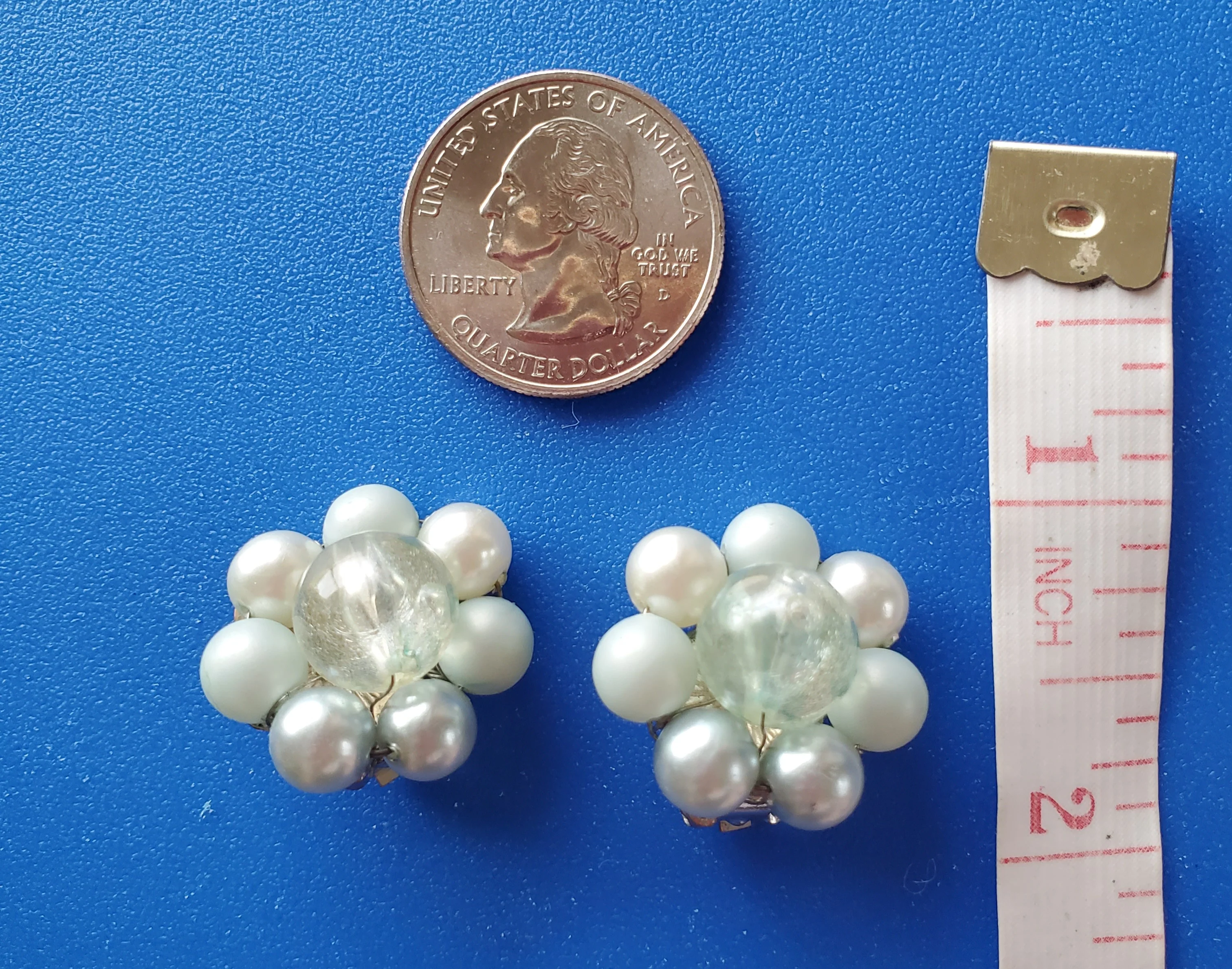 40s/50s Beaded Cluster Earrings Made In Japan By Japan - Image 15