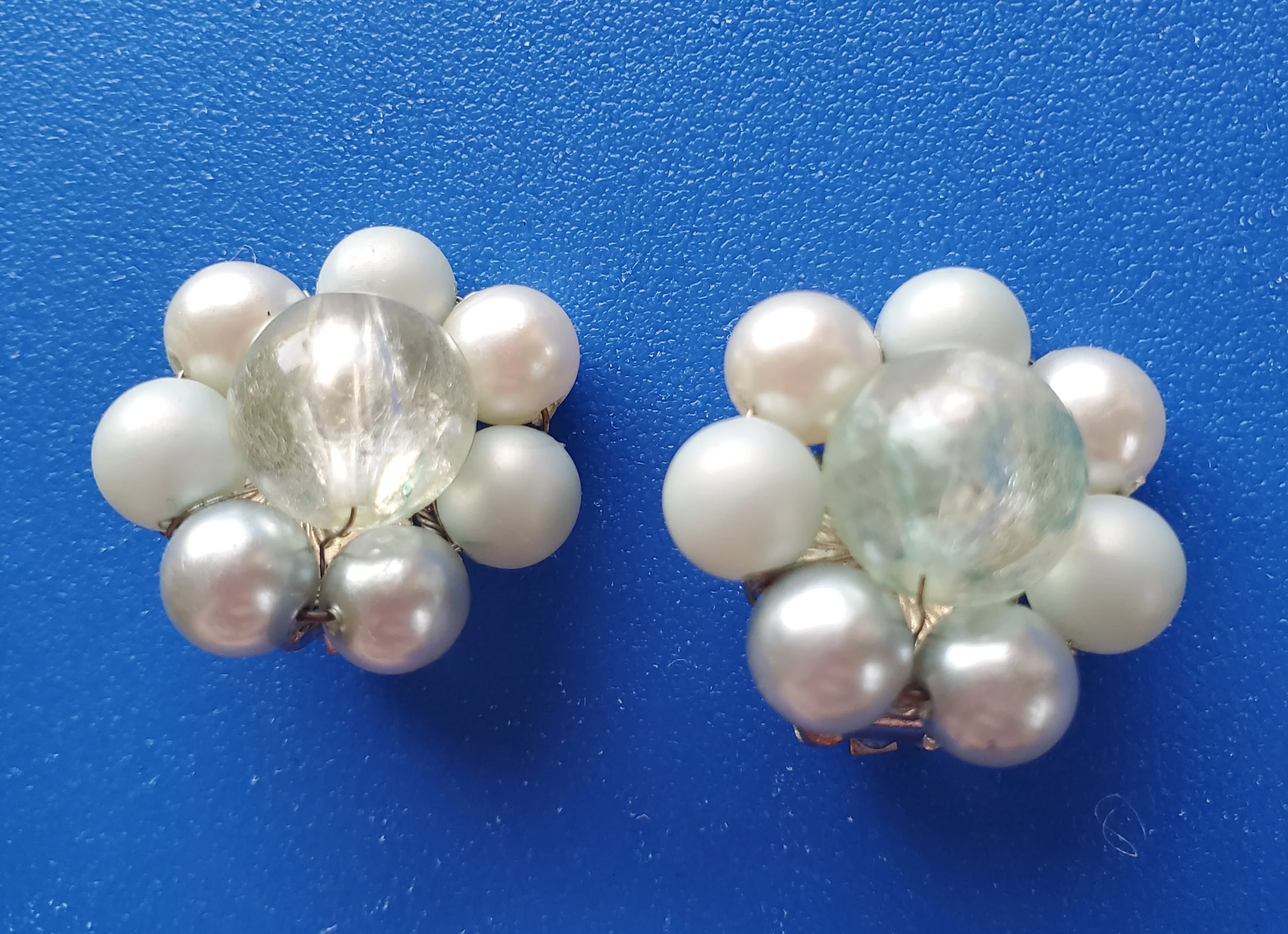 40s/50s Beaded Cluster Earrings Made In Japan By Japan - Image 6
