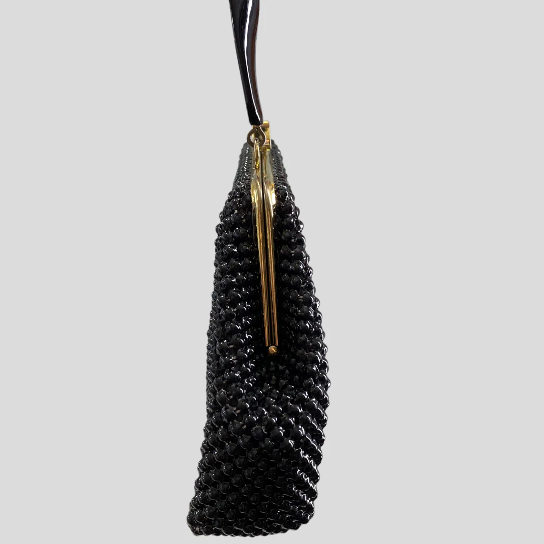 40s/50s Black Mesh Chainlink Bakelite Top Handle Bag By Whiting & Davis - Image 4