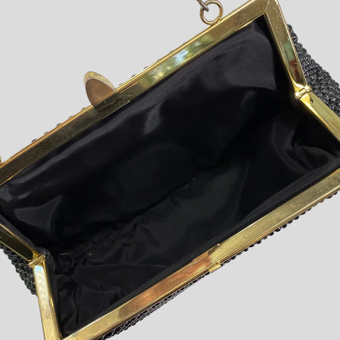 40s/50s Black Mesh Chainlink Bakelite Top Handle Bag By Whiting & Davis - Image 5