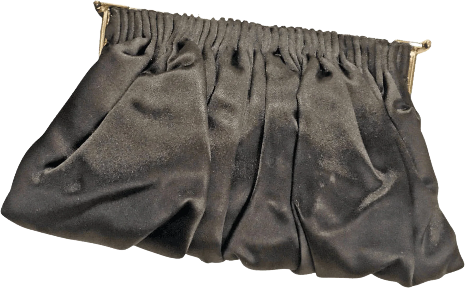 40s/50s Black Satin Emerald Evening Clutch- Small Purse - Image 2