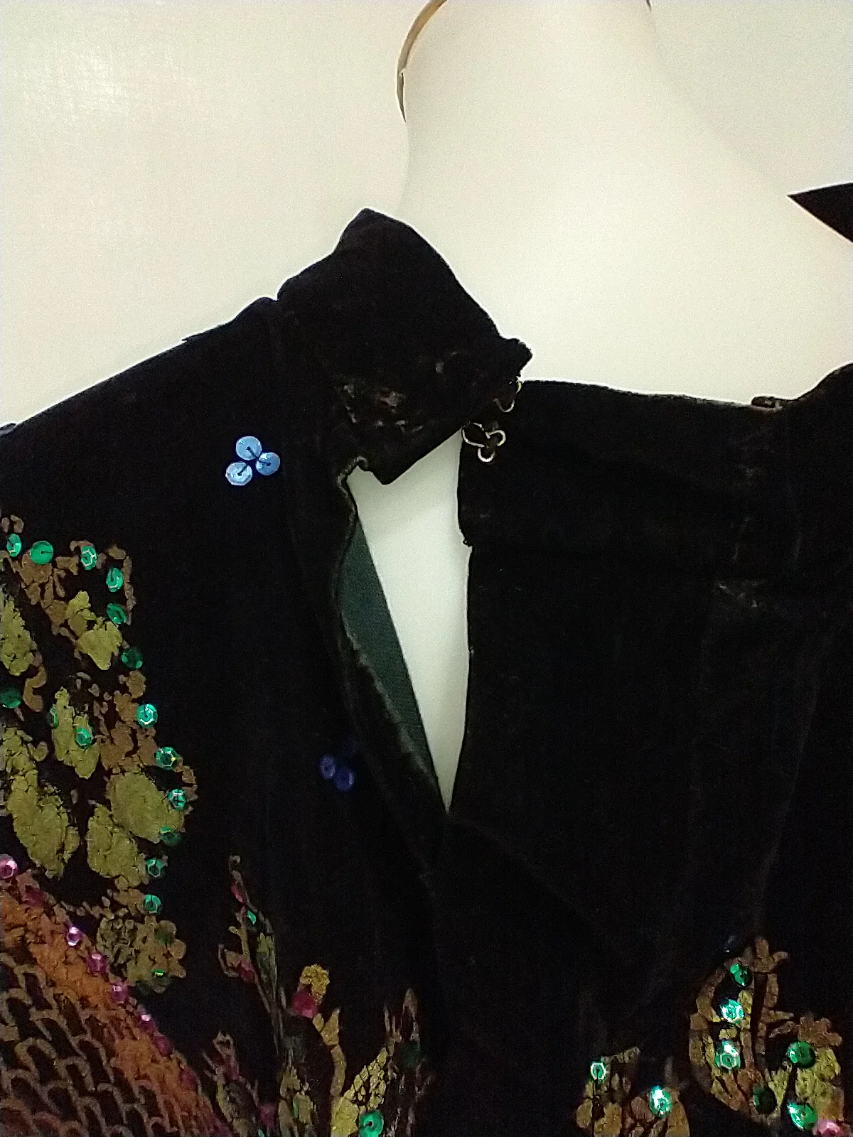40s/50s Black Velvet Hand Painted Circle Skirt By Mexicana - Image 5