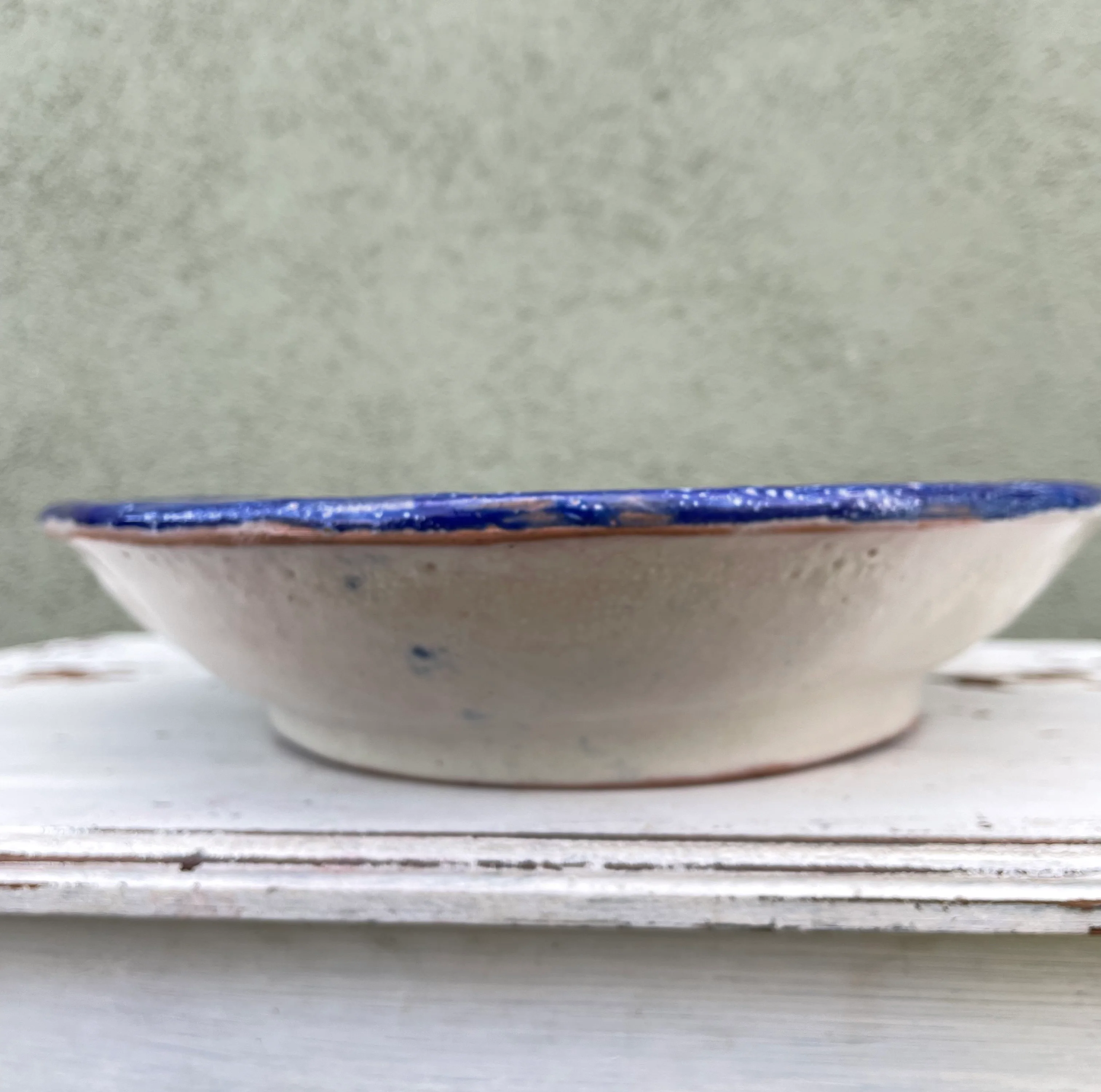40s/50s Blue And White Painted Pottery Serving Puebla - Image 6
