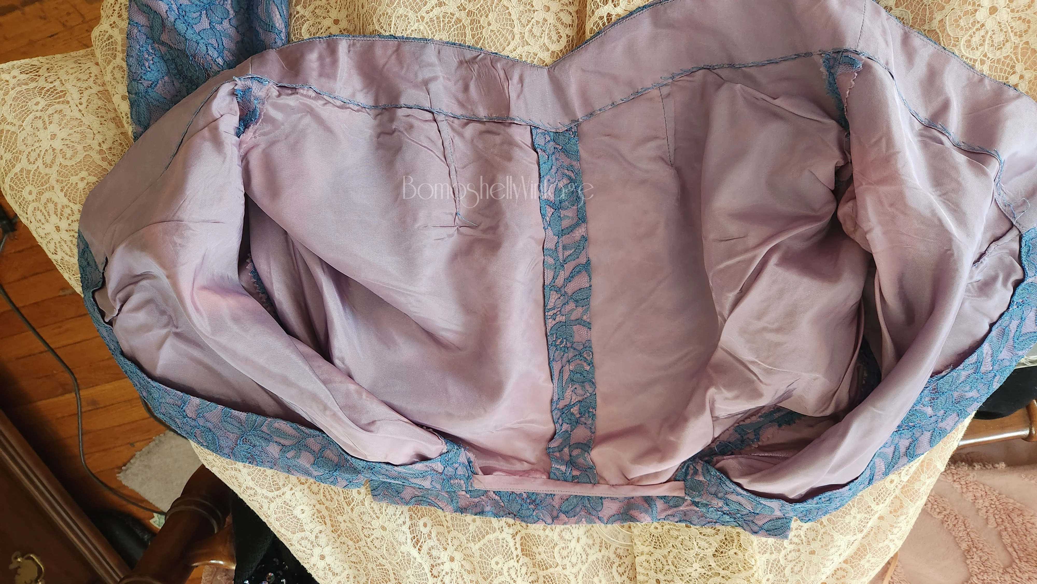 40s/50s Blue Lace Dress With Bolero Jacket And Belt By Tea Time Originals - Image 12