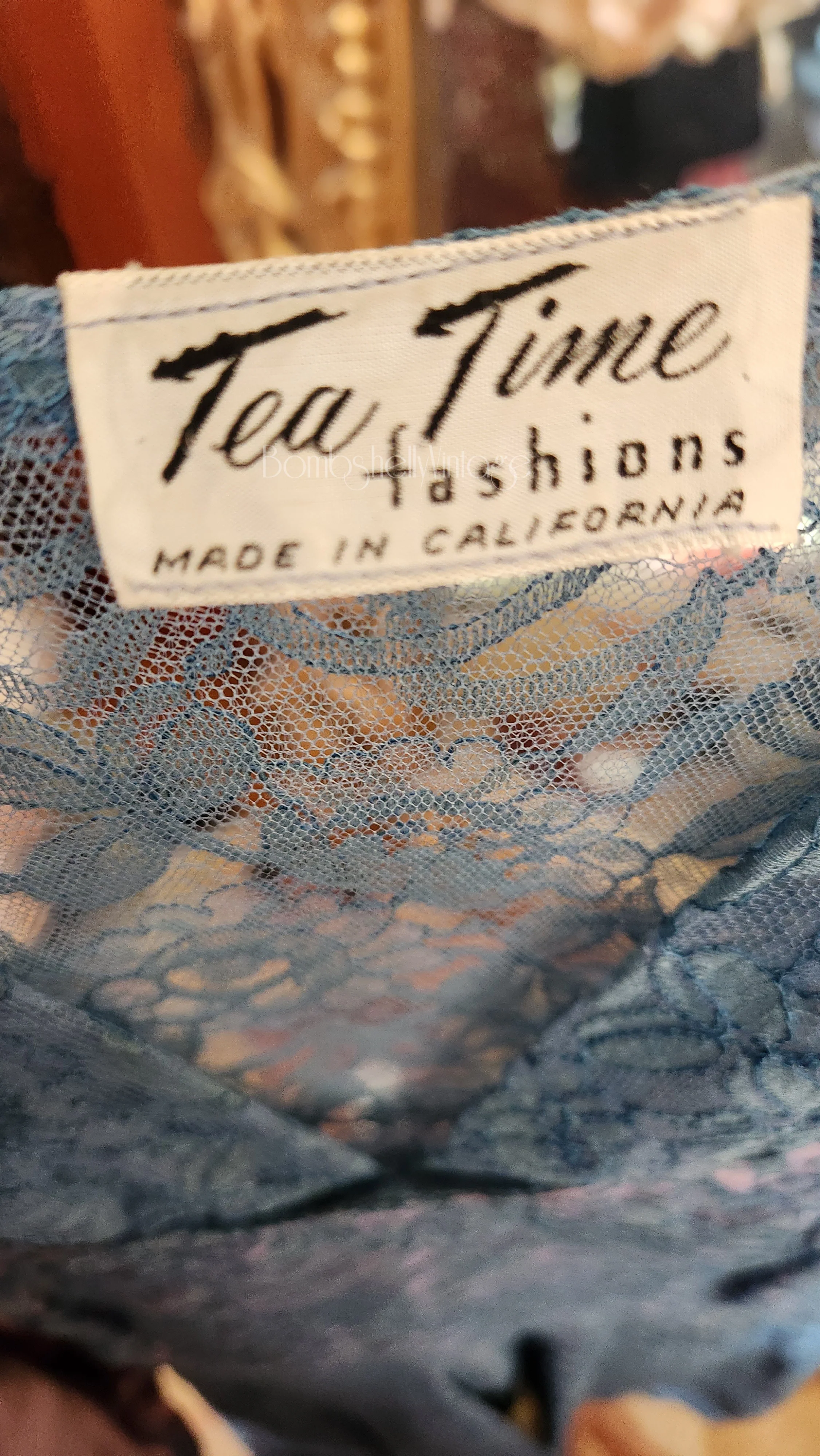 40s/50s Blue Lace Dress With Bolero Jacket And Belt By Tea Time Originals - Image 14