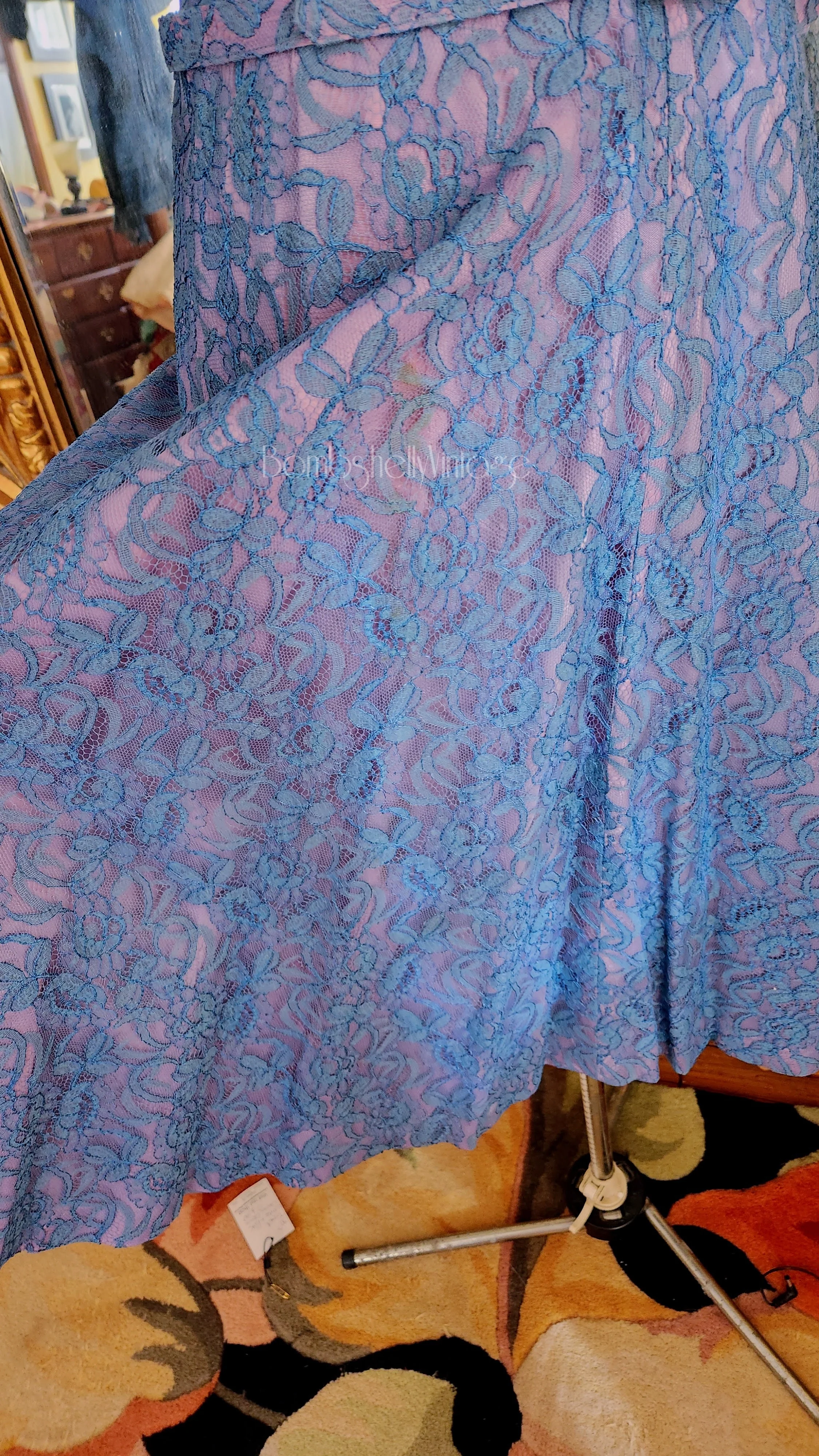 40s/50s Blue Lace Dress With Bolero Jacket And Belt By Tea Time Originals - Image 8