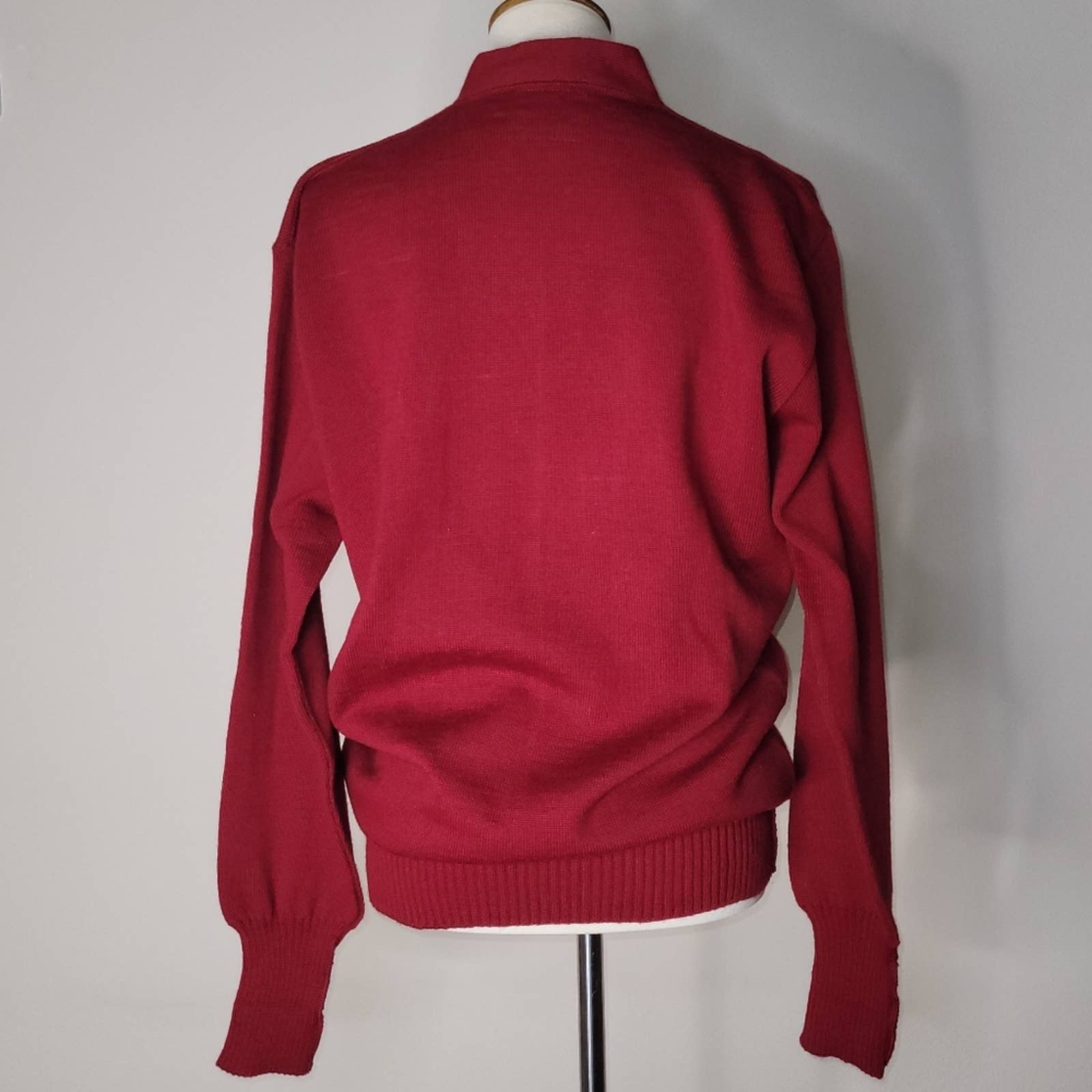40s/50s Burgundy Letterman #59 Varsity Pull Over Sweater - L by HL Whiting Co - Image 2