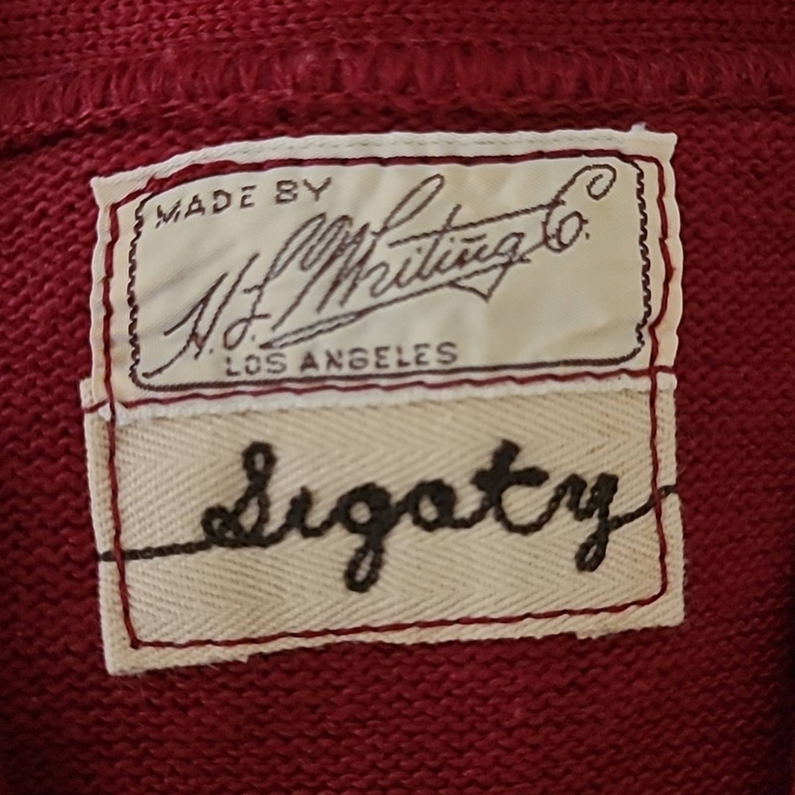 40s/50s Burgundy Letterman #59 Varsity Pull Over Sweater - L by HL Whiting Co - Image 7
