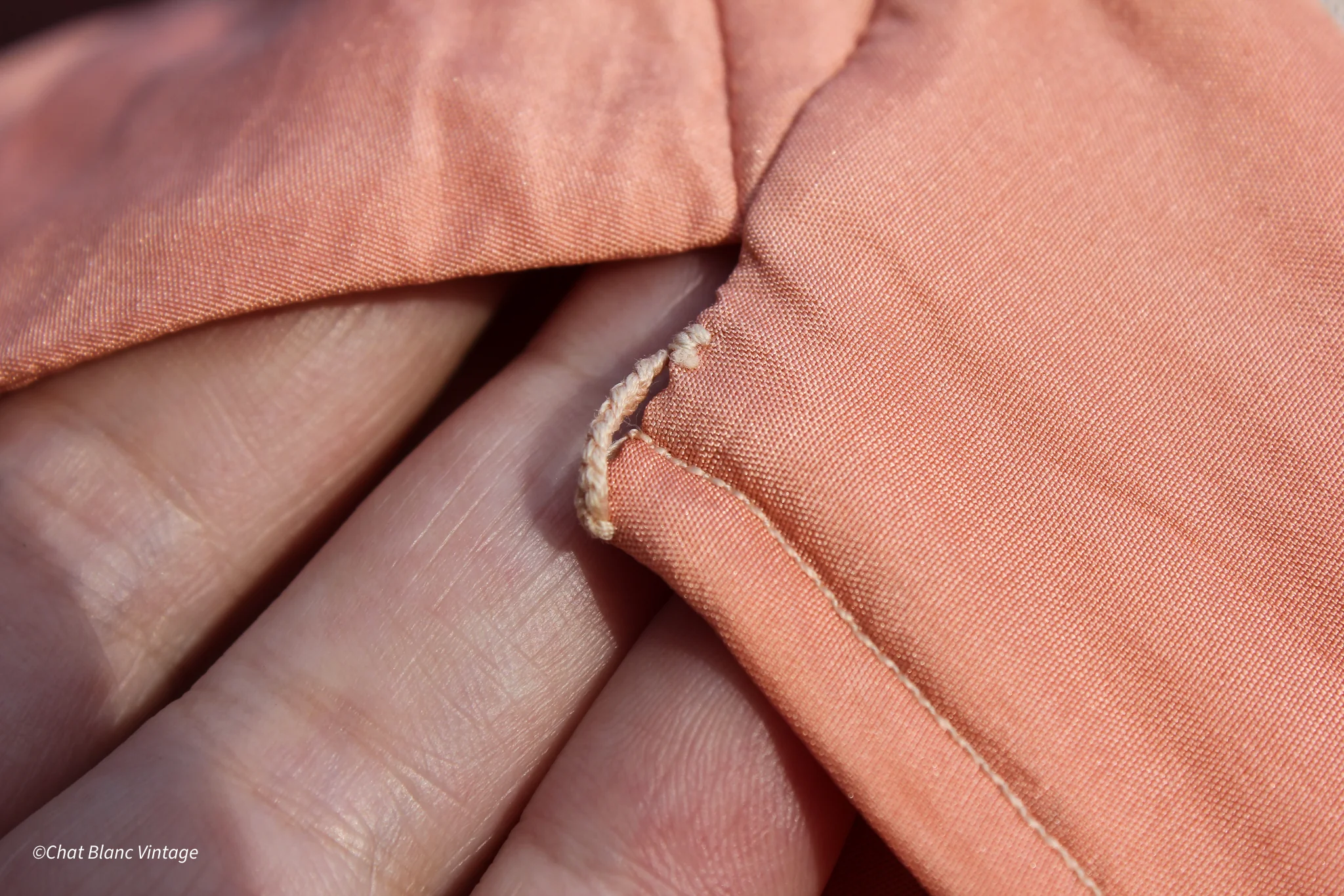 40s/50s Coral Silk New Look Shirtdress - Image 8