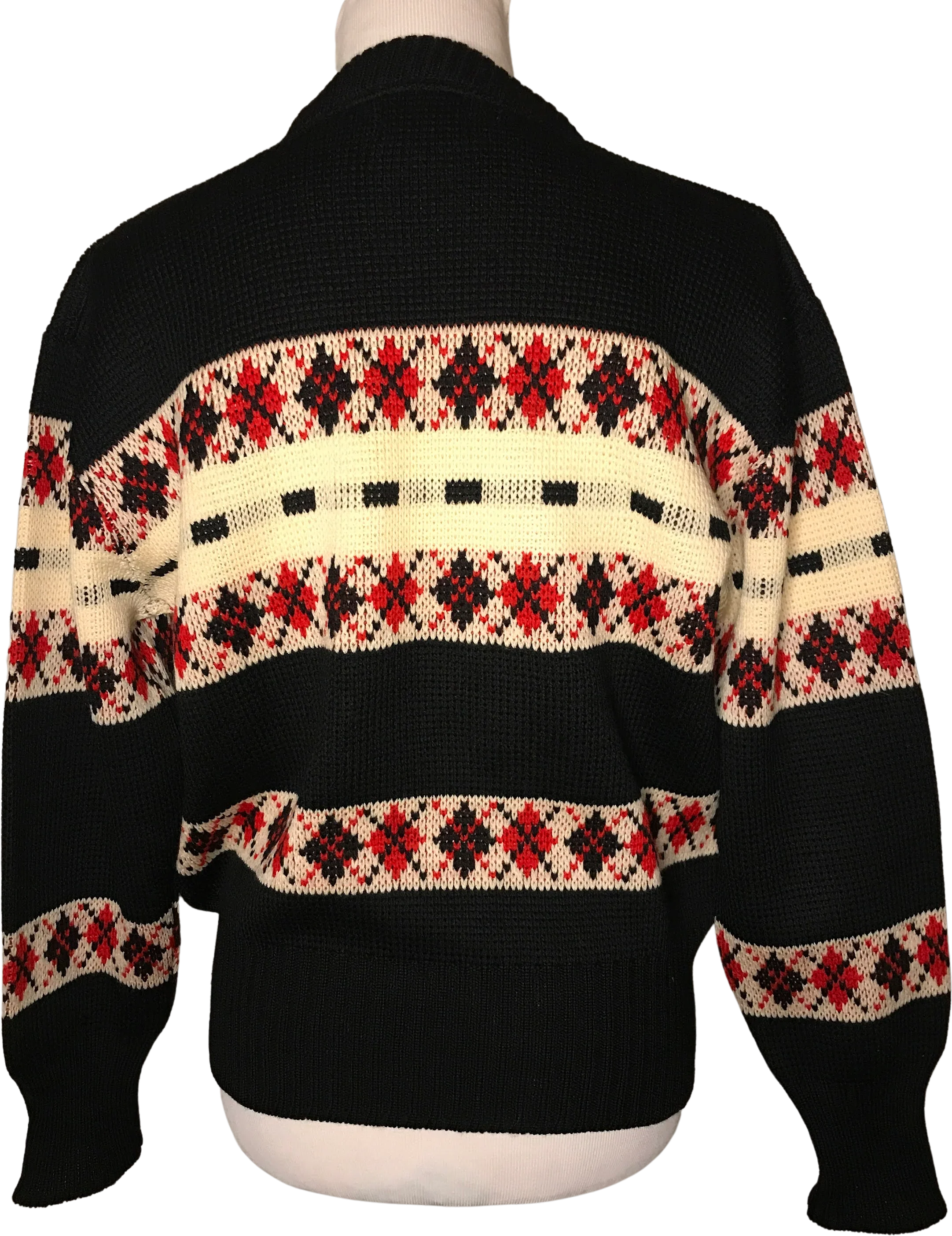 40s/50s Dark Academia Argyle Wool Plaid Preppy Sweater By Kandahar by Bert Charon - Image 2