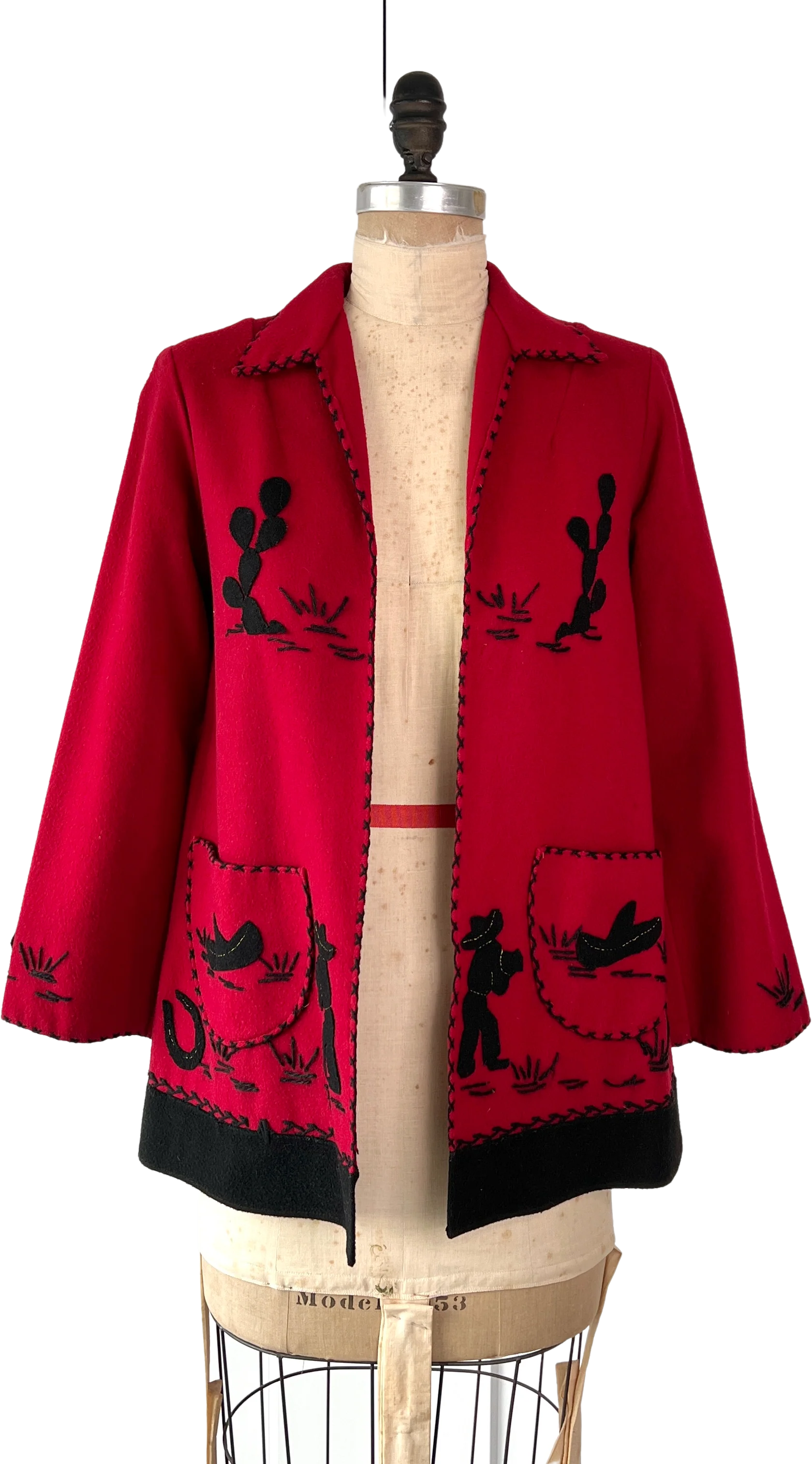 40s/50s Desert Scene Wool Jacket By La Mexicana Fabrica De Ropa