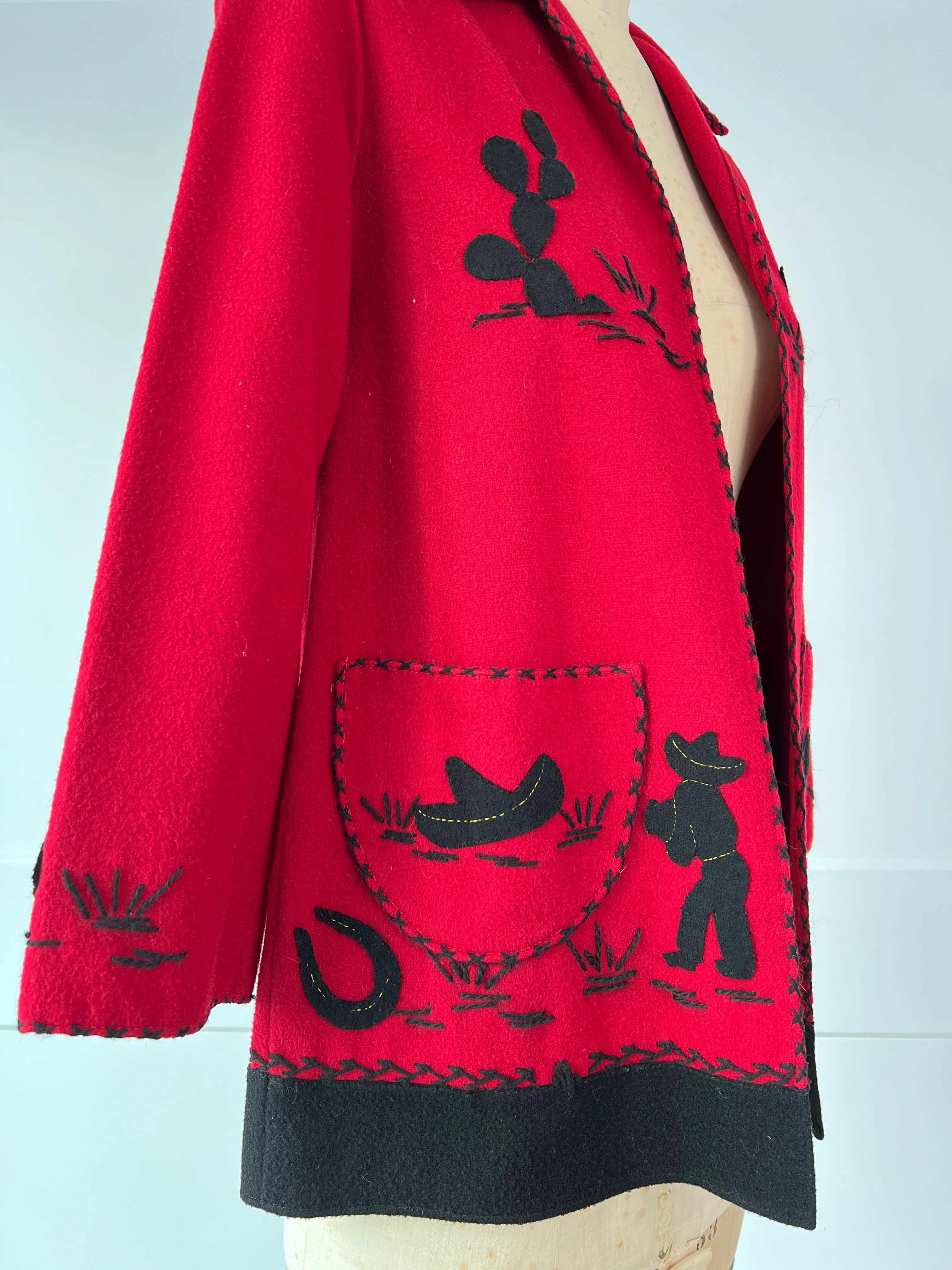 40s/50s Desert Scene Wool Jacket By La Mexicana Fabrica De Ropa - Image 4