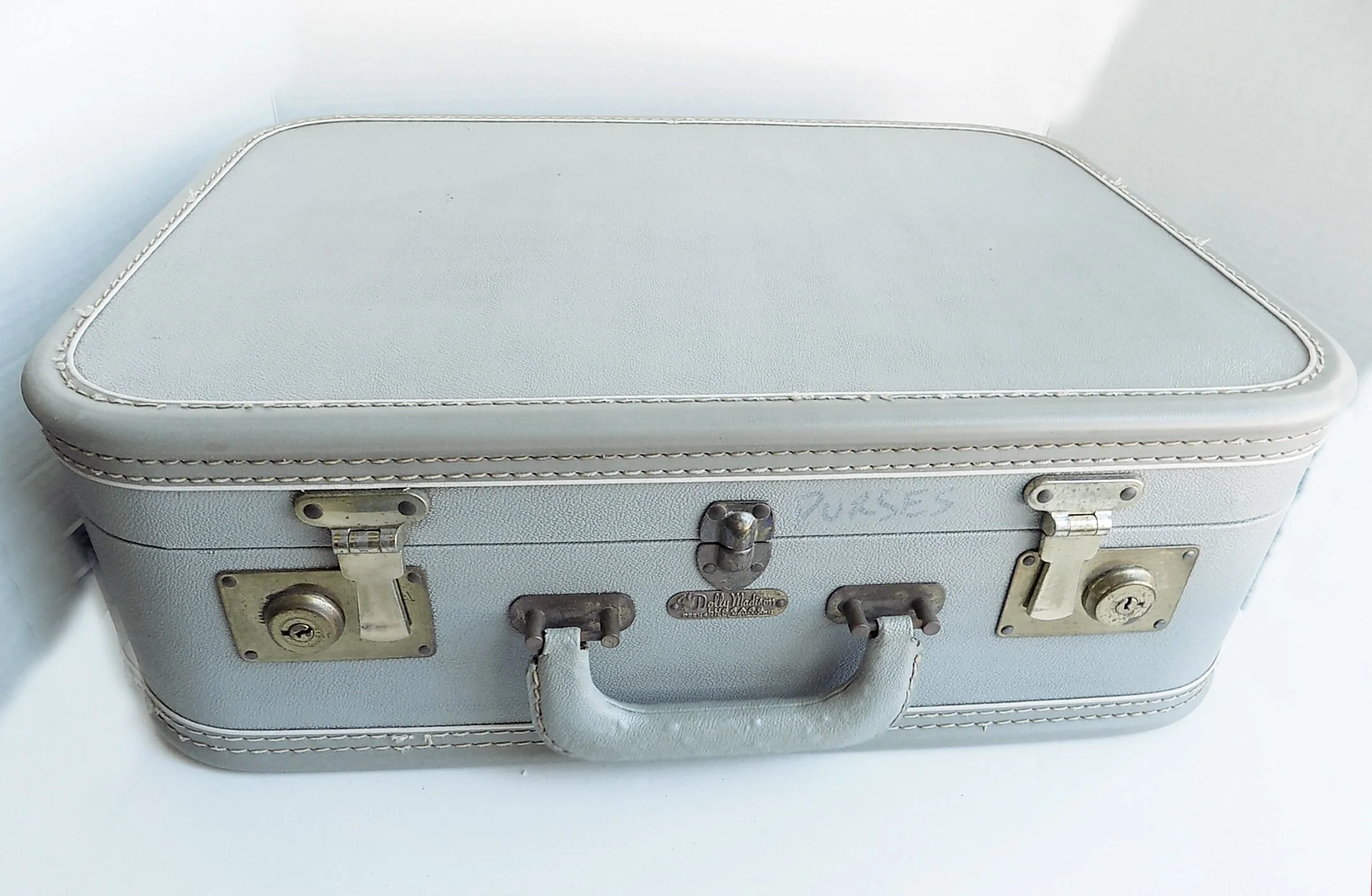 40s 50s Dolly Madison Travel Case Peekskill, Ny Red Silk Satin Lining Matching Waterproof Make Up Case4 Pockets Ribbon Ties - Image 5