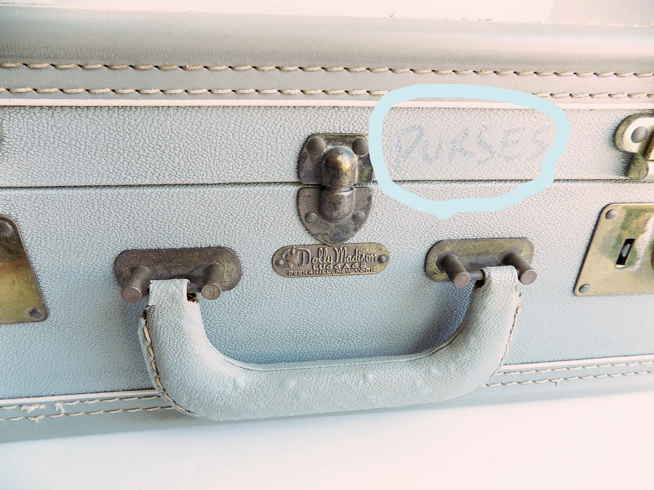 40s 50s Dolly Madison Travel Case Peekskill, Ny Red Silk Satin Lining Matching Waterproof Make Up Case4 Pockets Ribbon Ties - Image 6