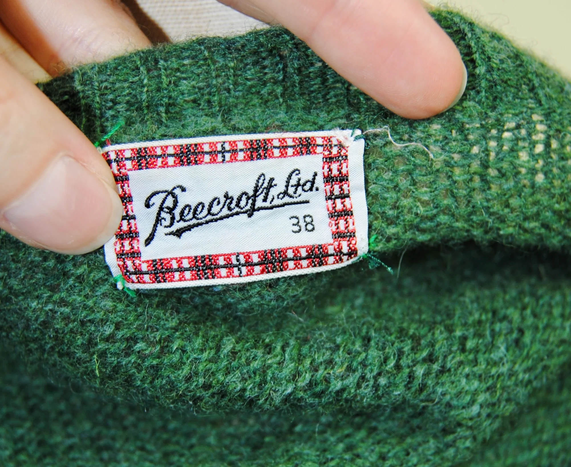 40s/50s Green Wool Cardigan By Beecroft Ltd. - Image 14