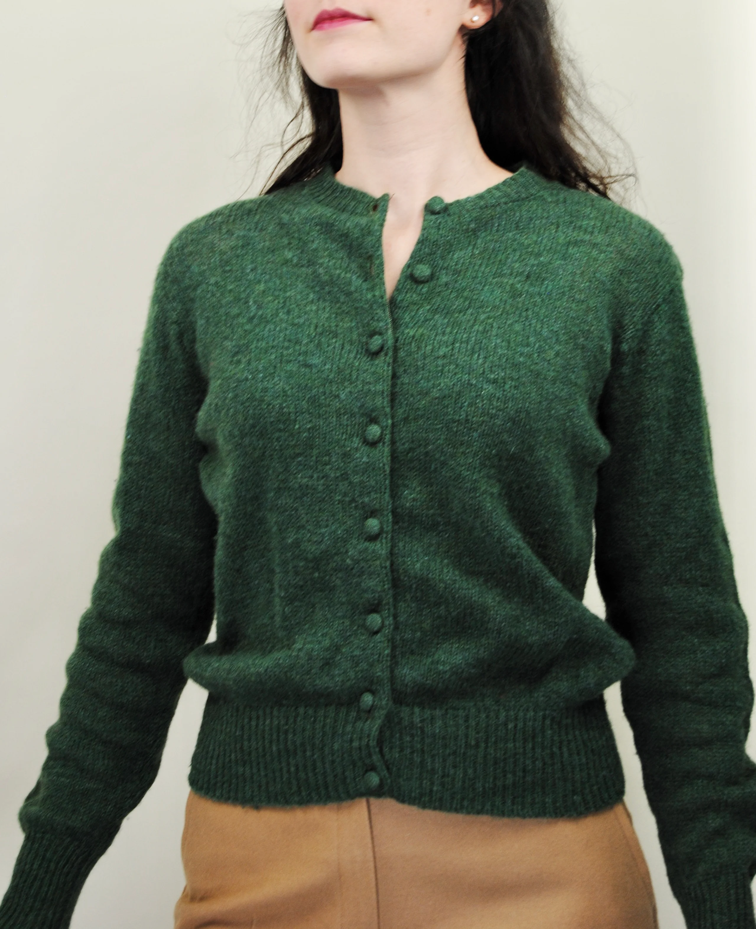 40s/50s Green Wool Cardigan By Beecroft Ltd. - Image 3