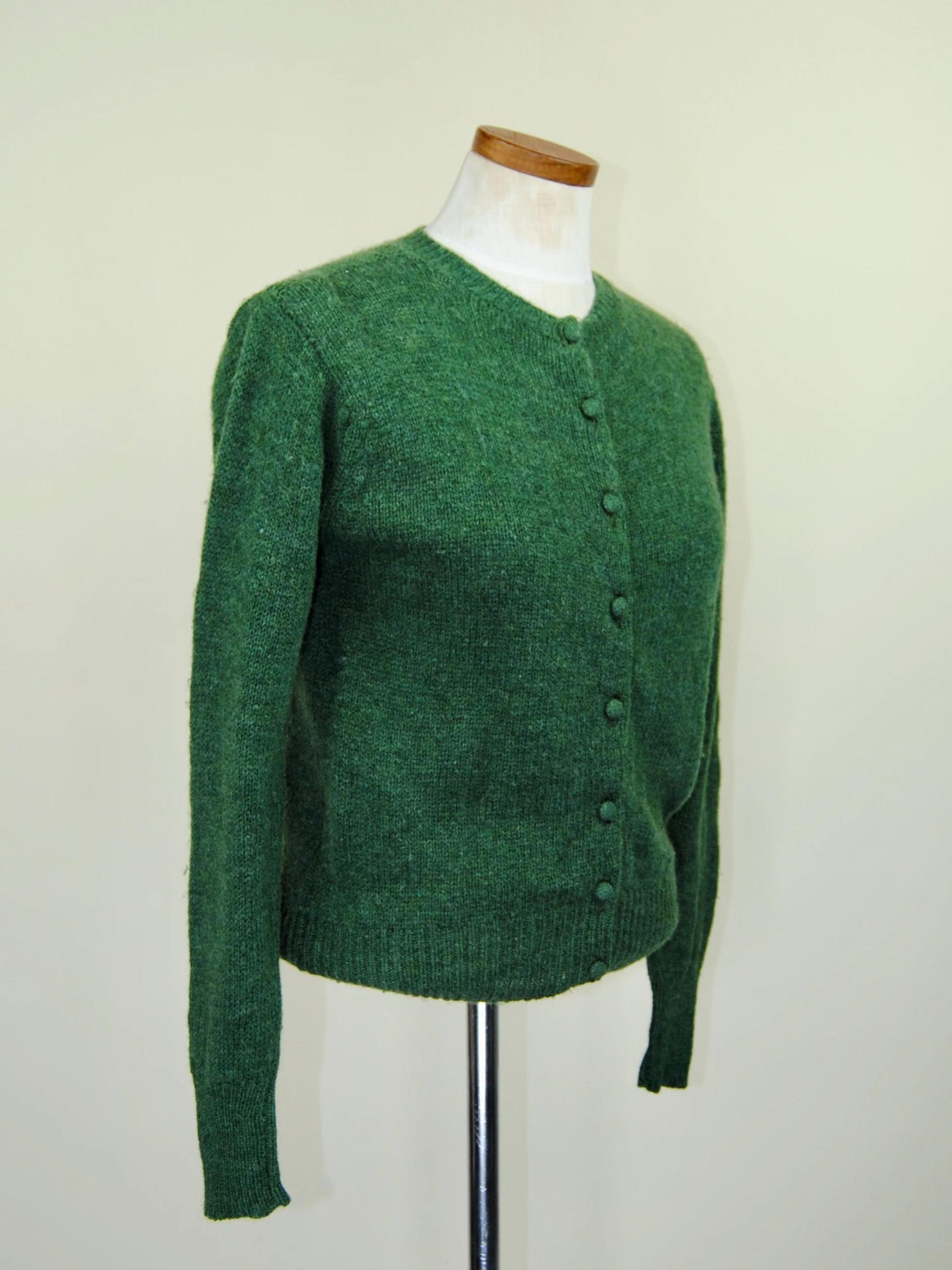 40s/50s Green Wool Cardigan By Beecroft Ltd. - Image 6