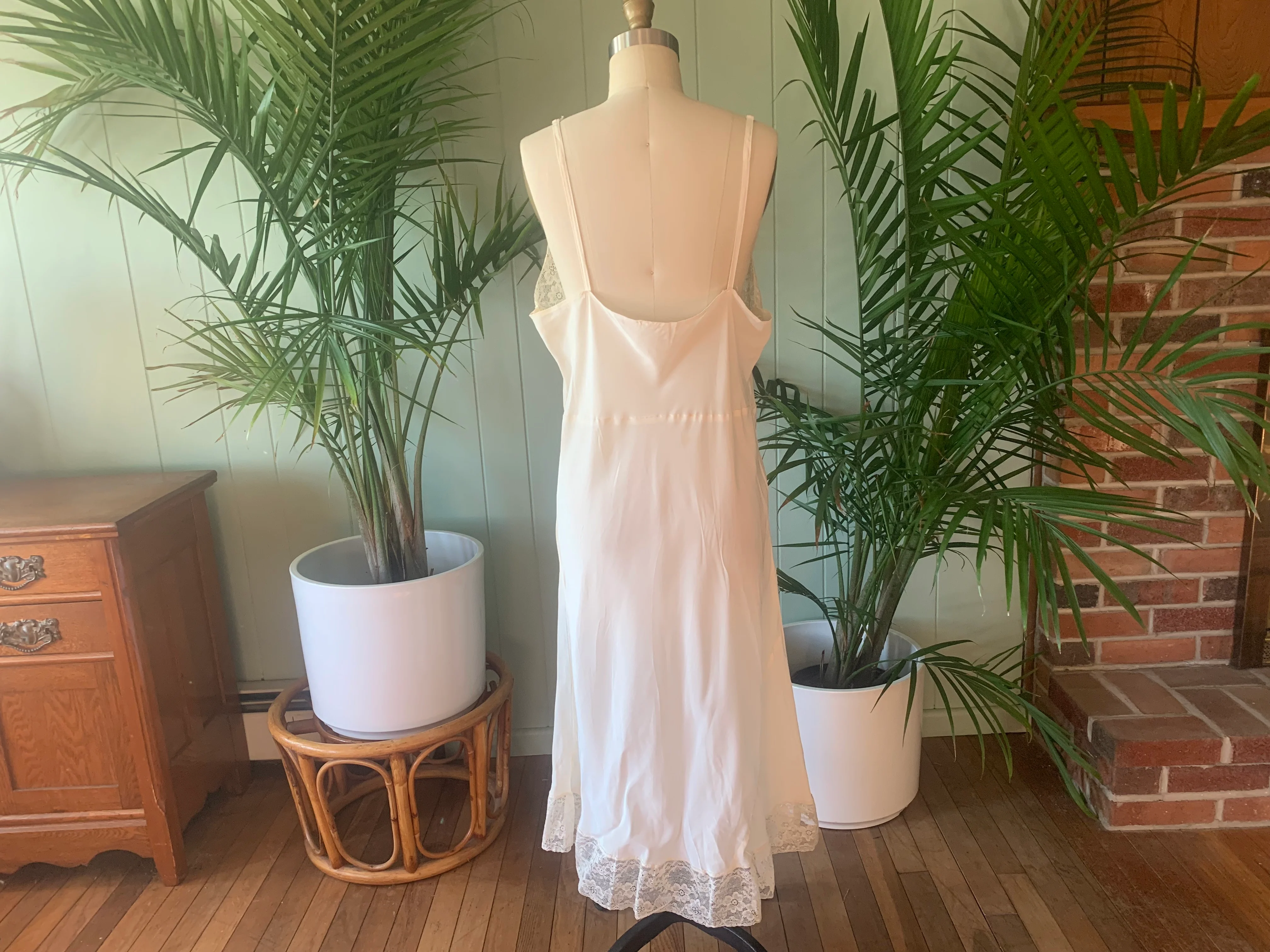 40s/50s Ivory Rayon And Lace Bias Cut Slip By Lady Romance - Image 7