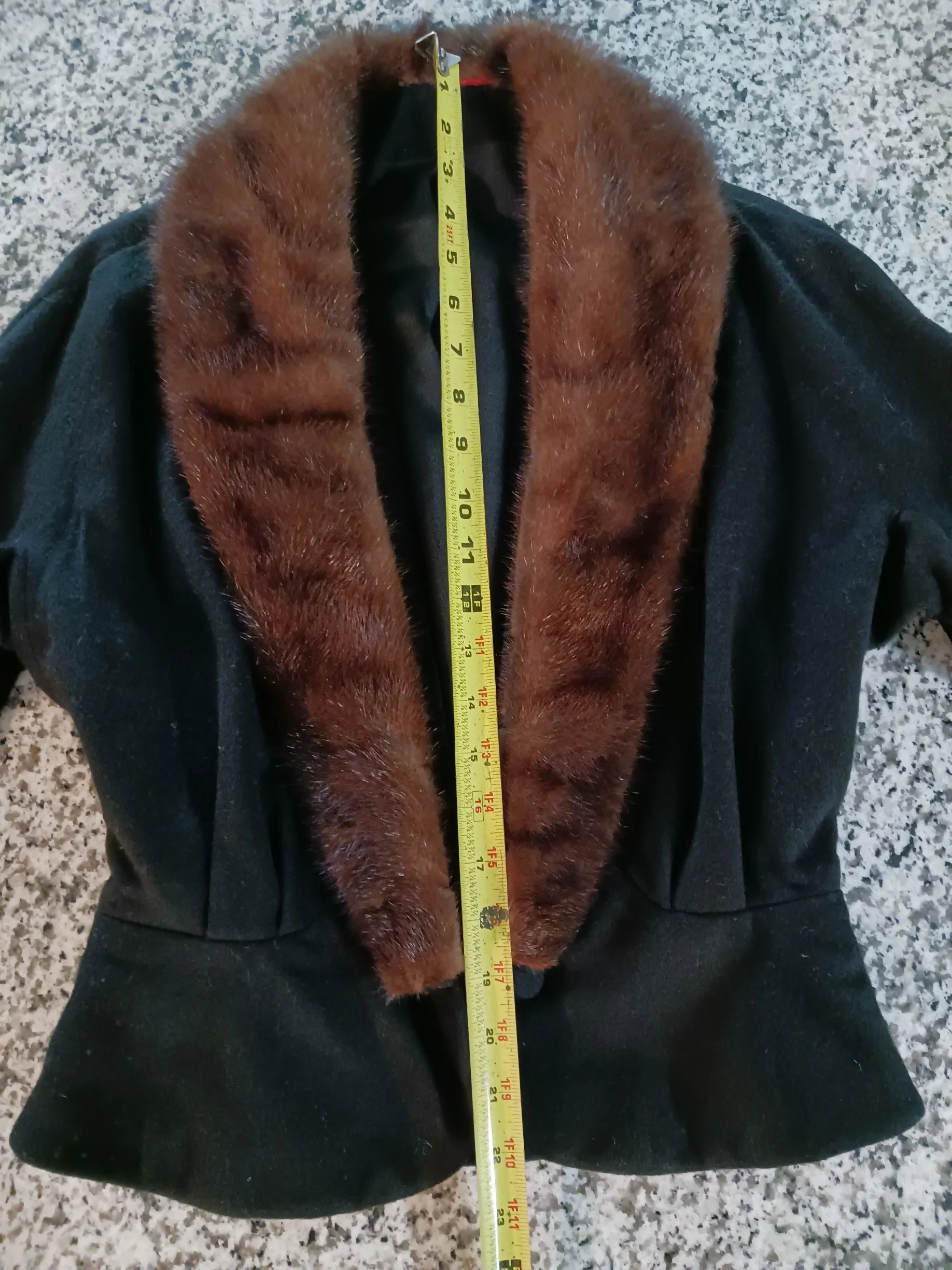 40s/50s Ladies Lined Wool Peplum Jacket With Mink Collar By Walda Scott Originals - Image 13
