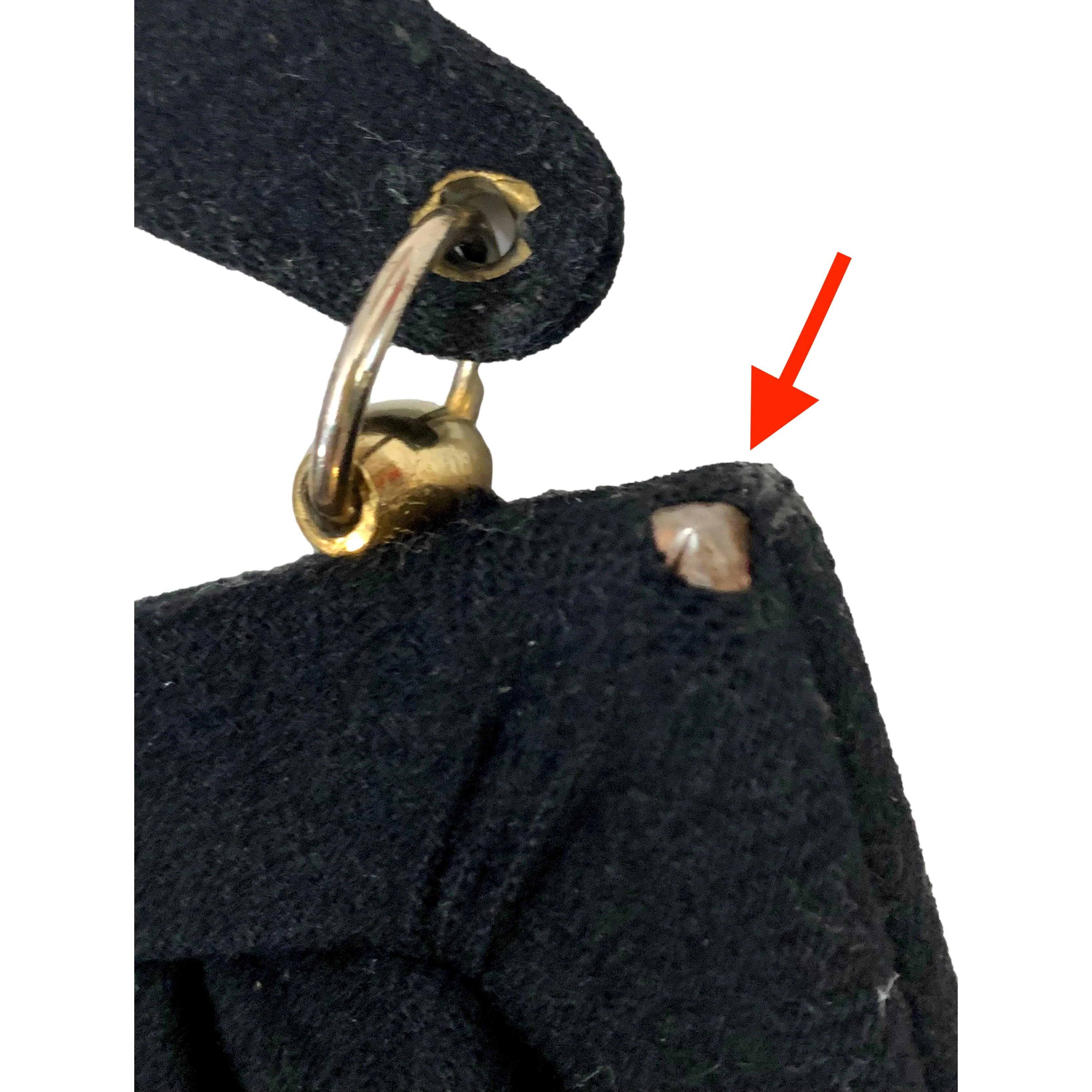 40s/50s Long Vertical Black Wool Pleat Top Handle Bag By Ingber - Image 7