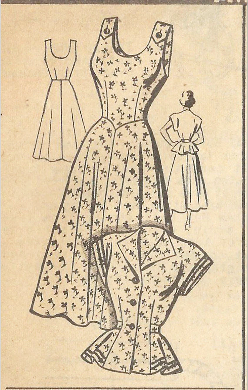 40s-50s Mail Order Marian Martin Dress Pattern Complete Uncut Standard Instructions by Marian Martin