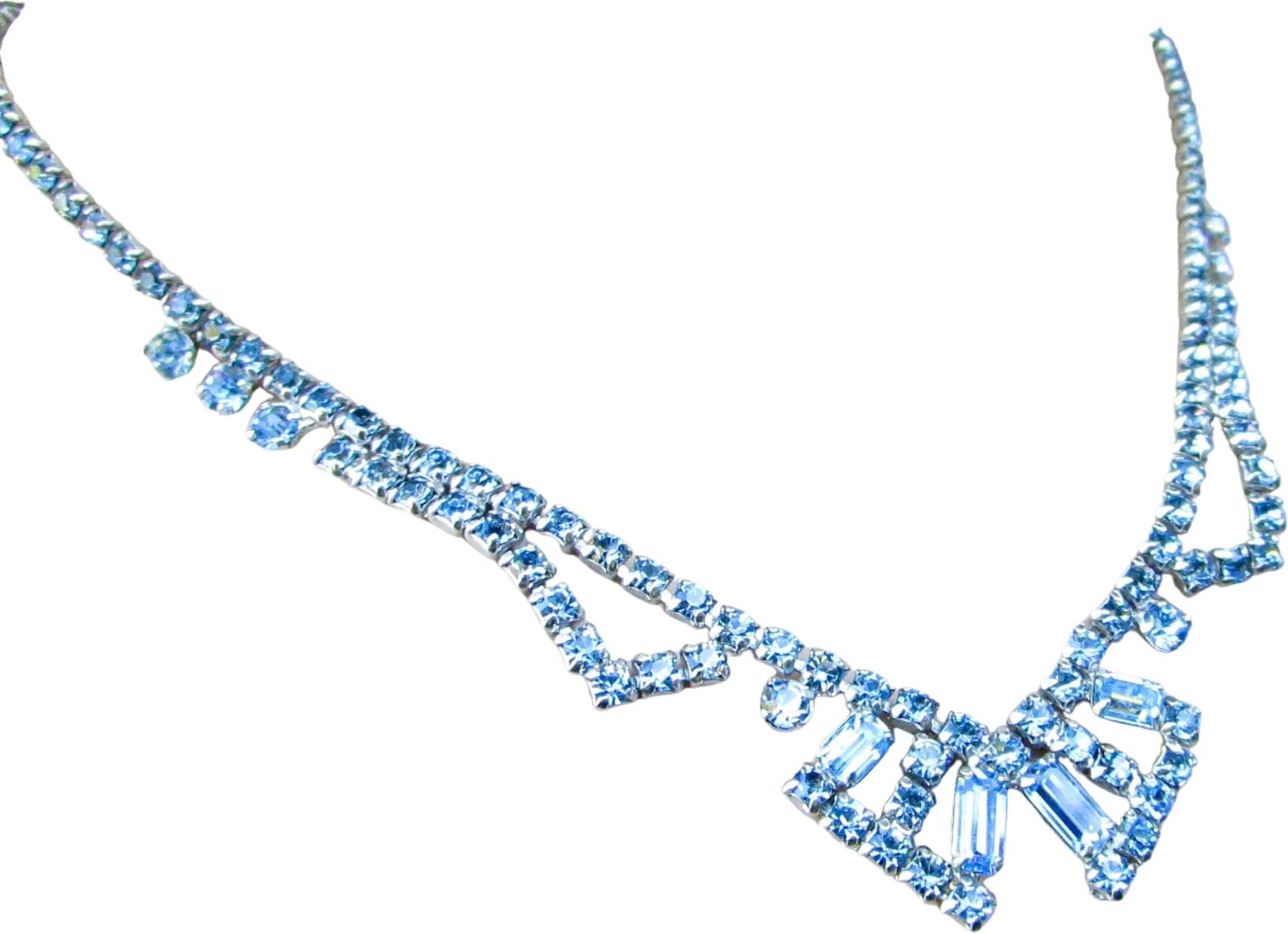 40s/50s Pale Blue Rhinestone Necklace