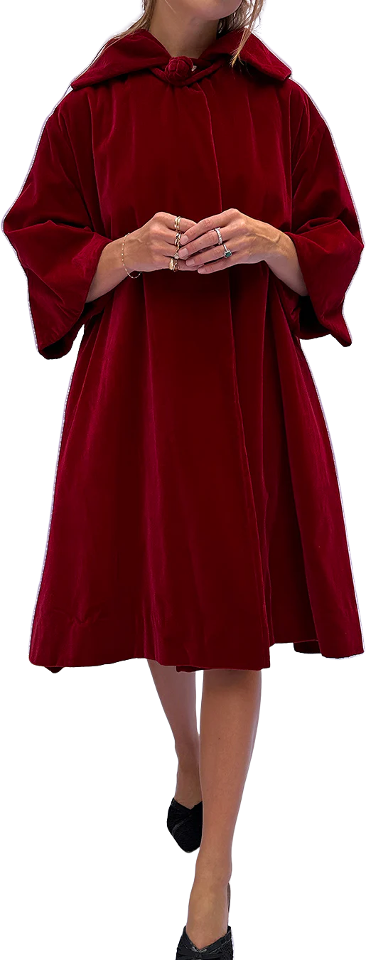 40s/50s Rare Red Velvet Swing Coat (one Size Fits Most)