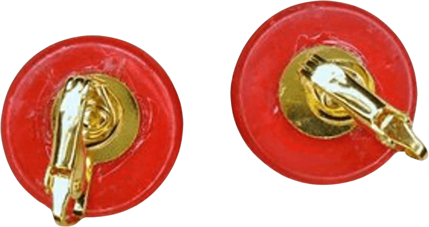 40s/50s Red White Vegetable Ivory Clip Earrings Restored - Image 2