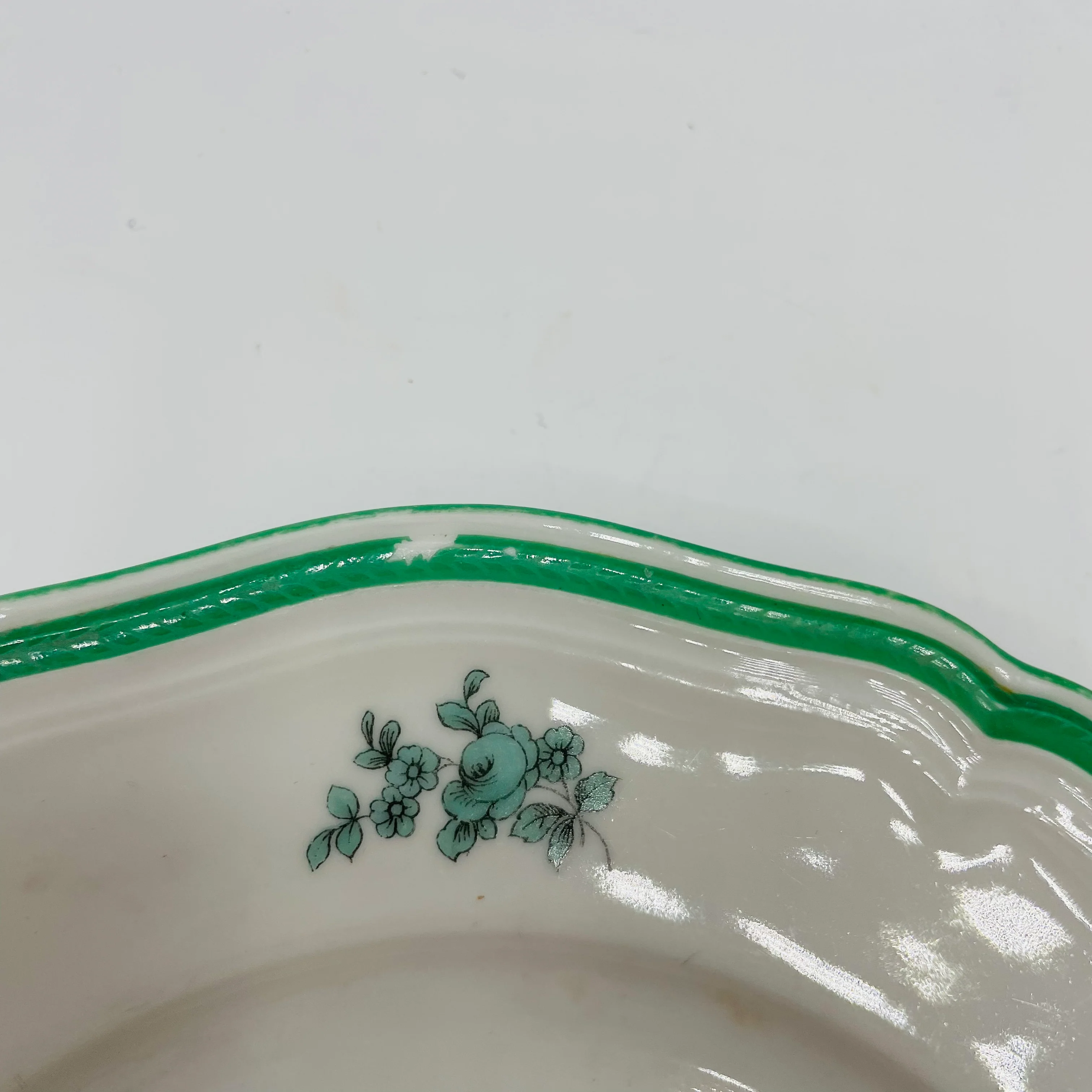 40s/50s Set Of 3 Chippendale Green Bloom Bread Plates By Rosemthal - Image 6