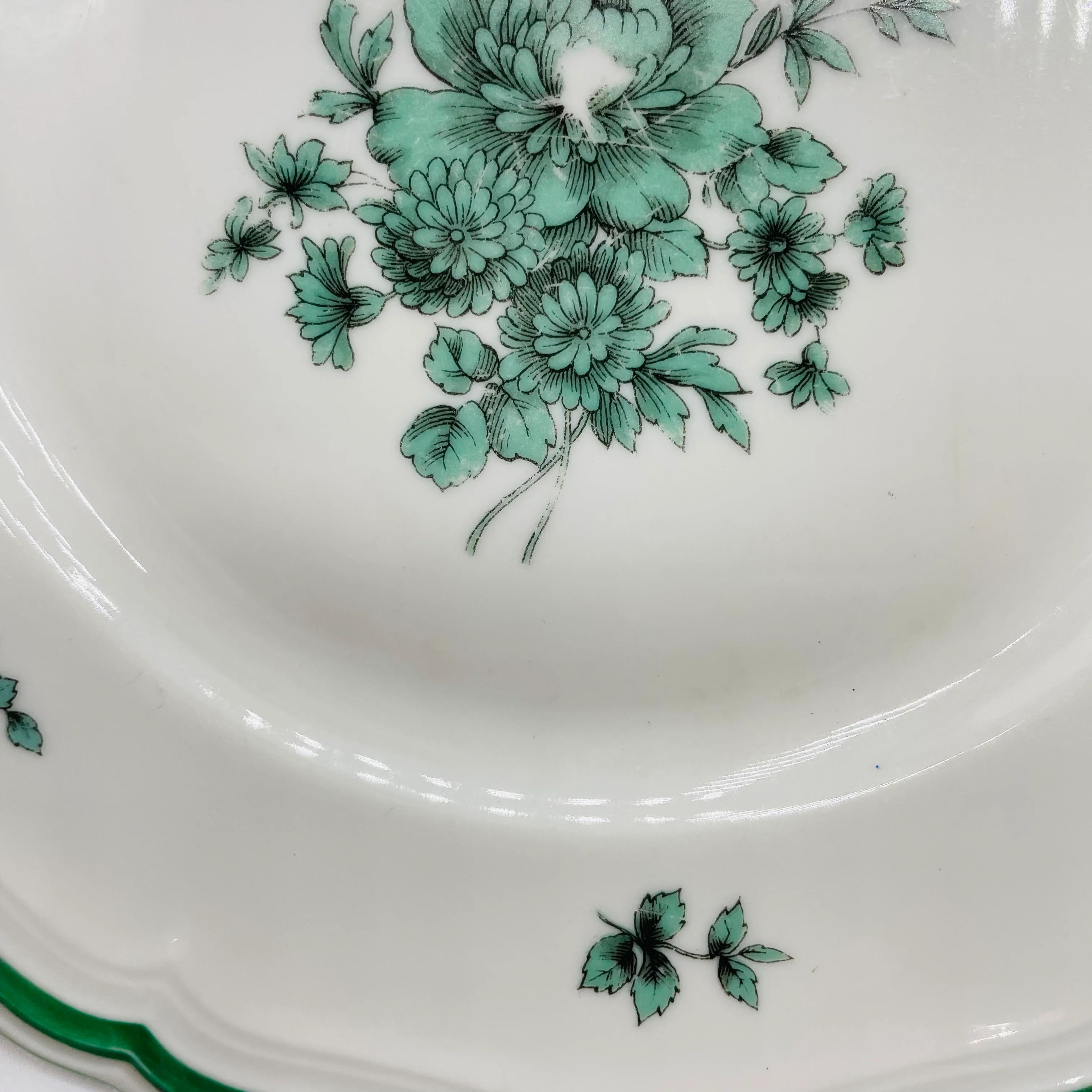40s/50s Set Of 3 Chippendale Green Bloom Bread Plates By Rosemthal - Image 7