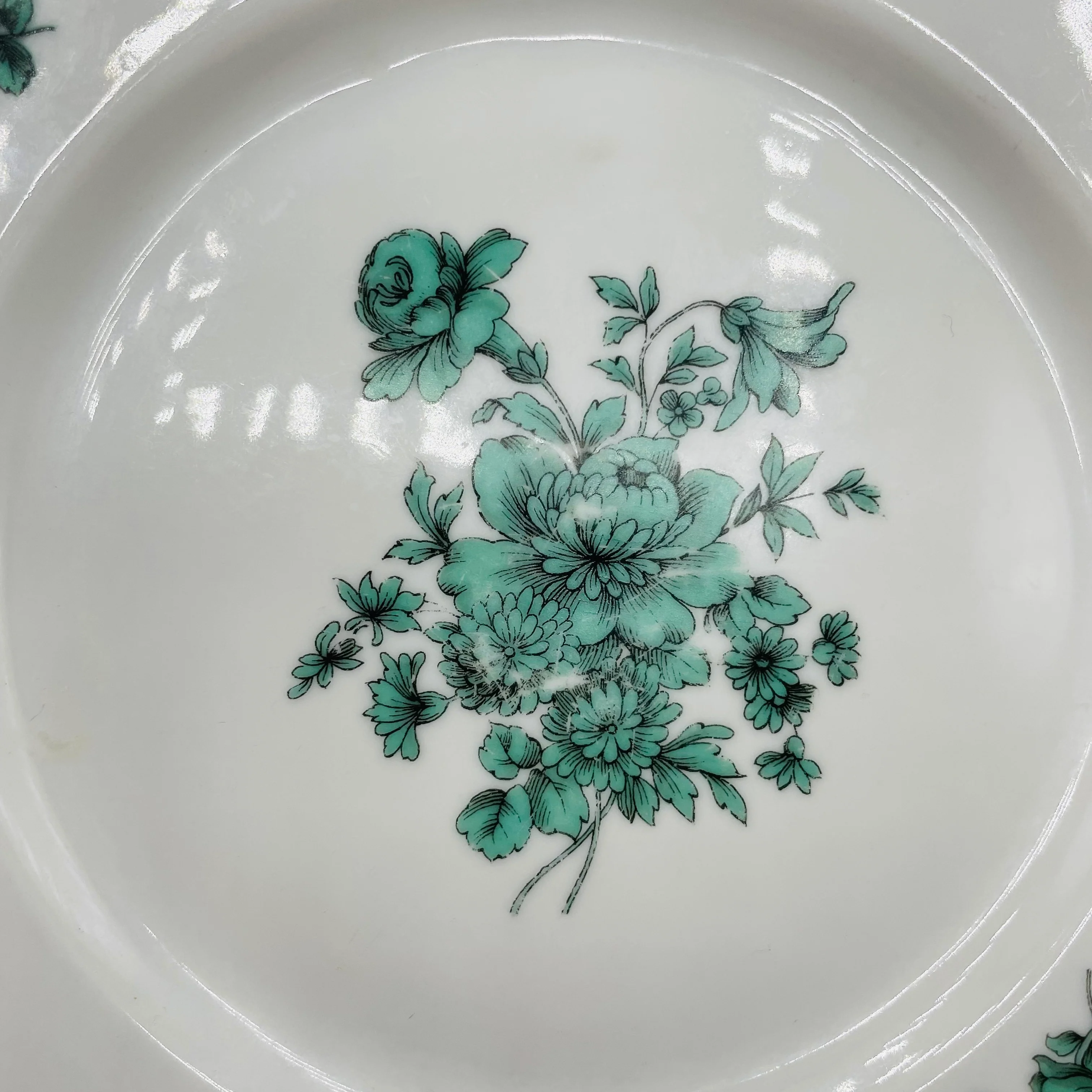 40s/50s Set Of 3 Chippendale Green Bloom Bread Plates By Rosemthal - Image 9