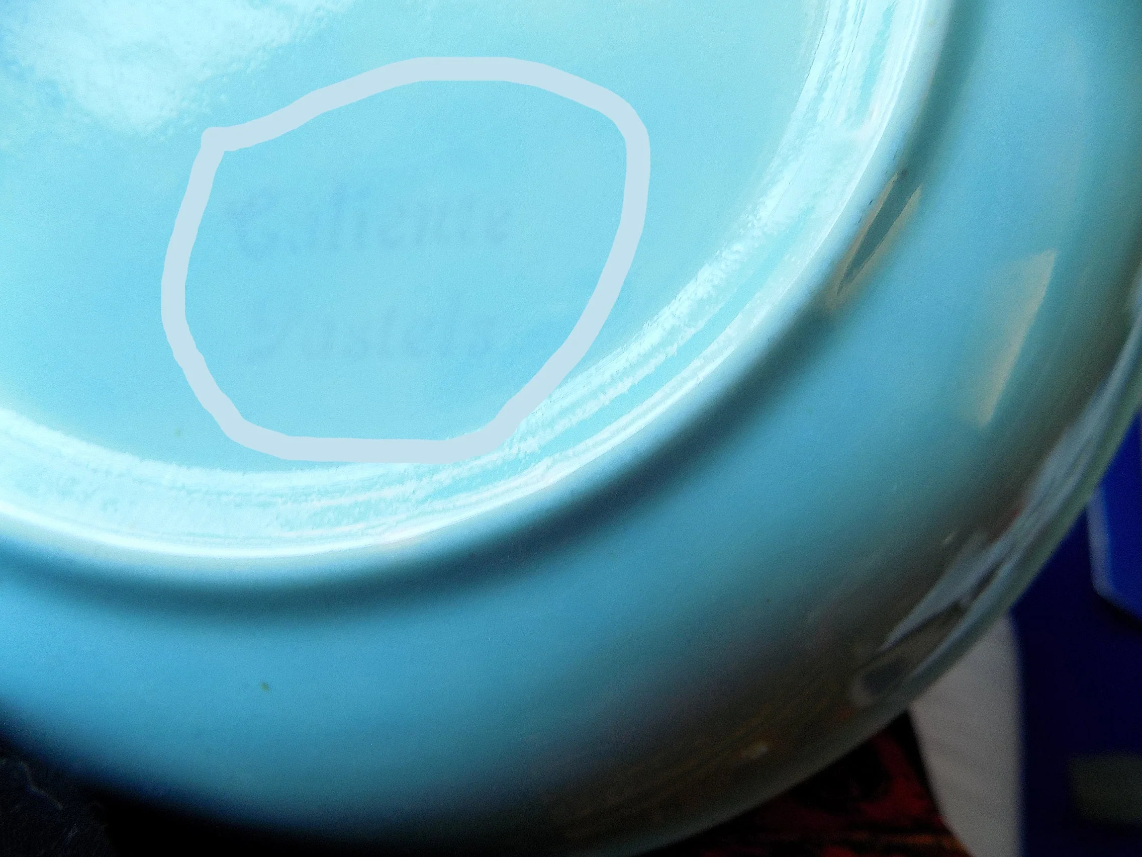 40s 50s Two Eightinch Caliente Pastel "shell Crest" Ceramic Bowls Dinnerware Fiesta Ware California Pottery Blue Aqua by Shell Crest - Image 3