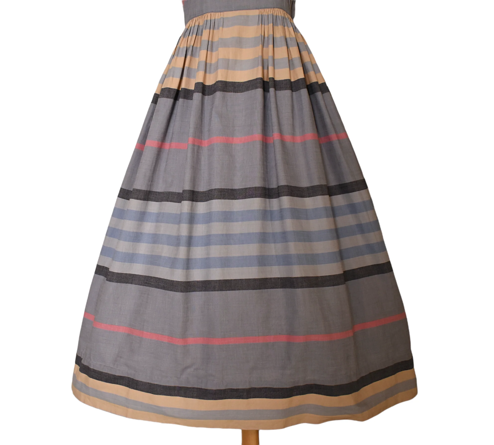 40s/50s Vintage Candy Striped Atomic Housewife Dress Frock - Image 4
