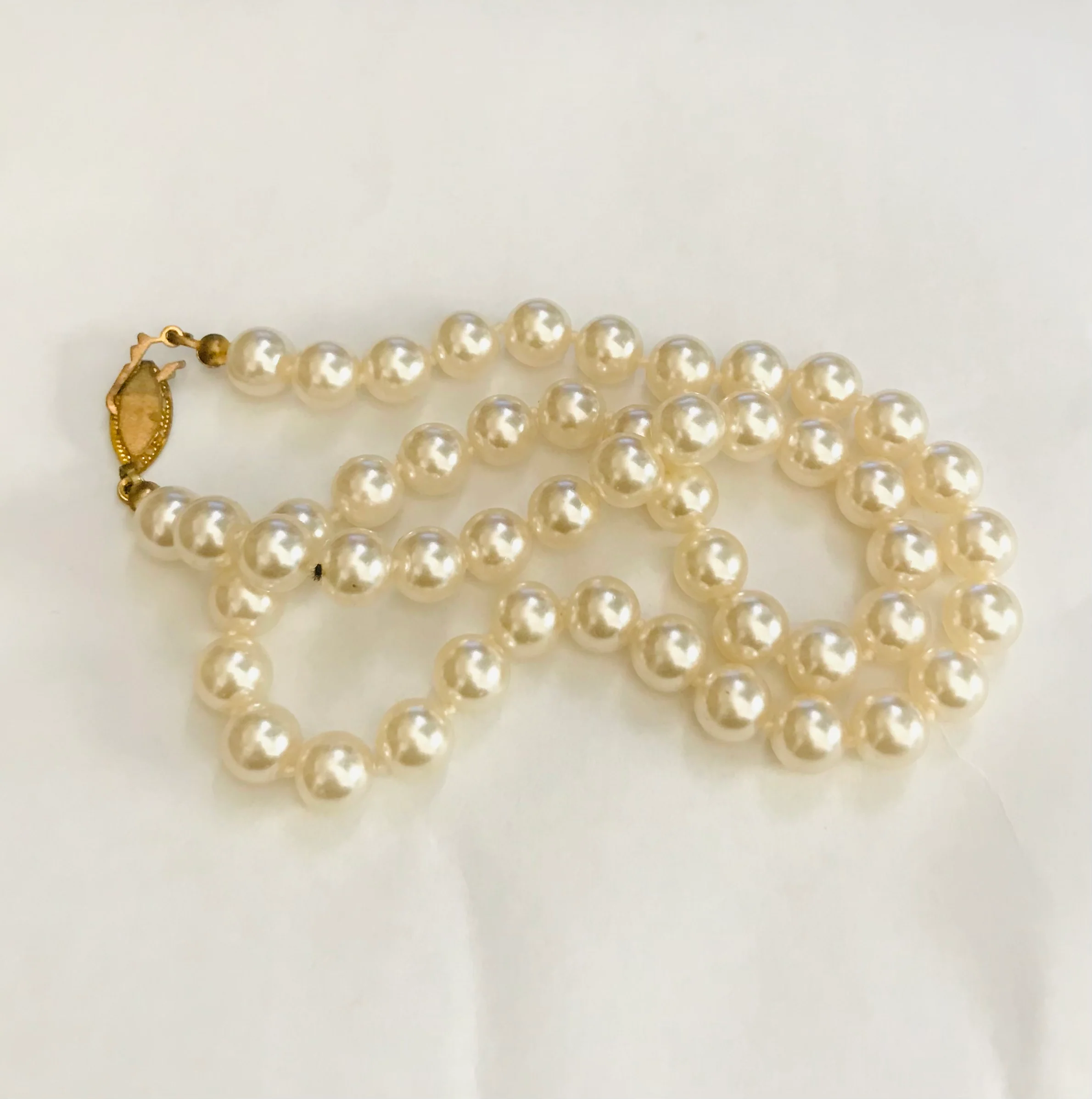 40s/50s Vintage Glass Faux Pearl Choker - Image 3
